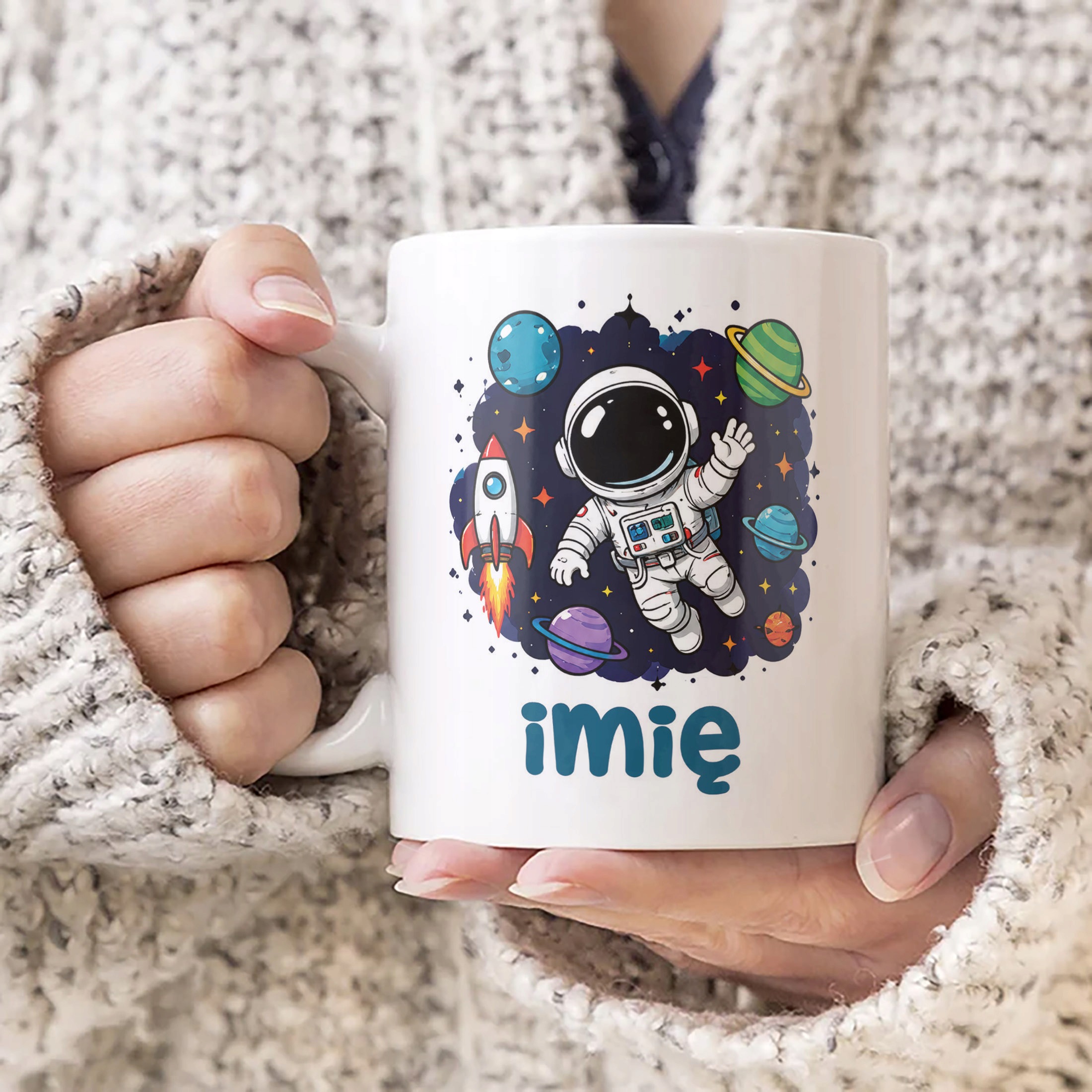 Zestaw Personalizowany Plecak Worek Kubek Astronauta Prezent