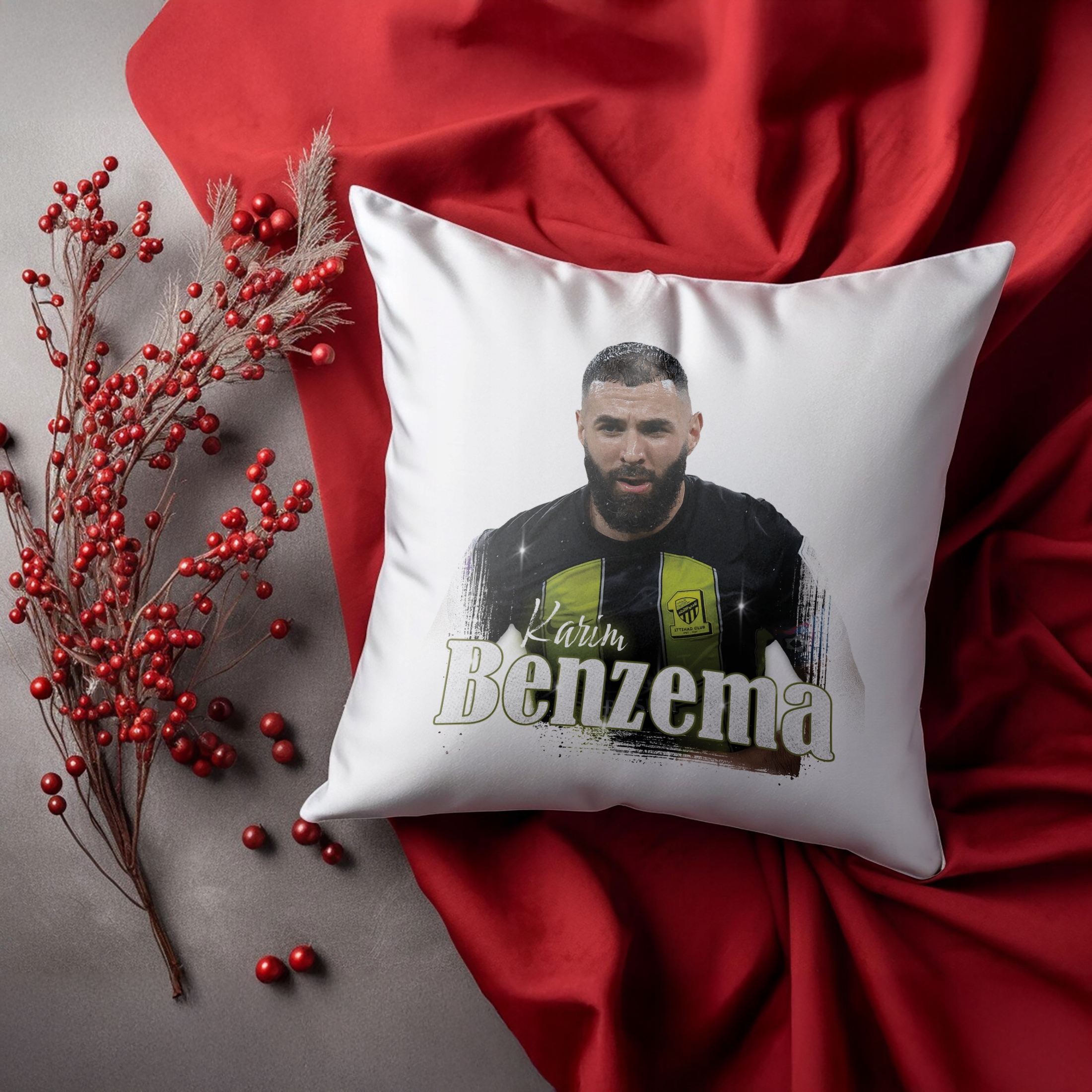 Zestaw Kubek + Poduszka Karim Benzema dla kibiców Al-Ittihad