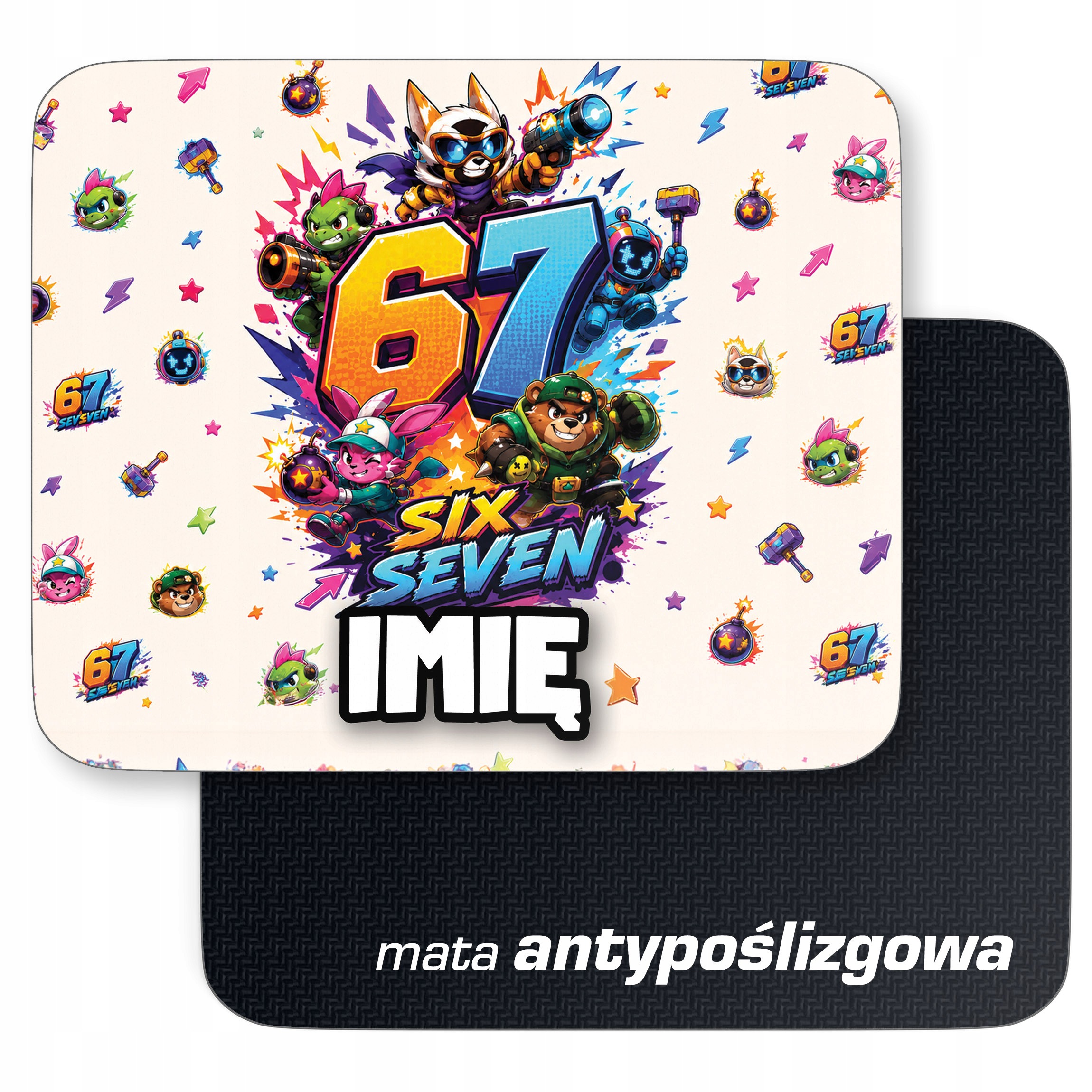 Podkładka pod mysz personalizowana z nadrukiem 67 Six Seven dla graczy