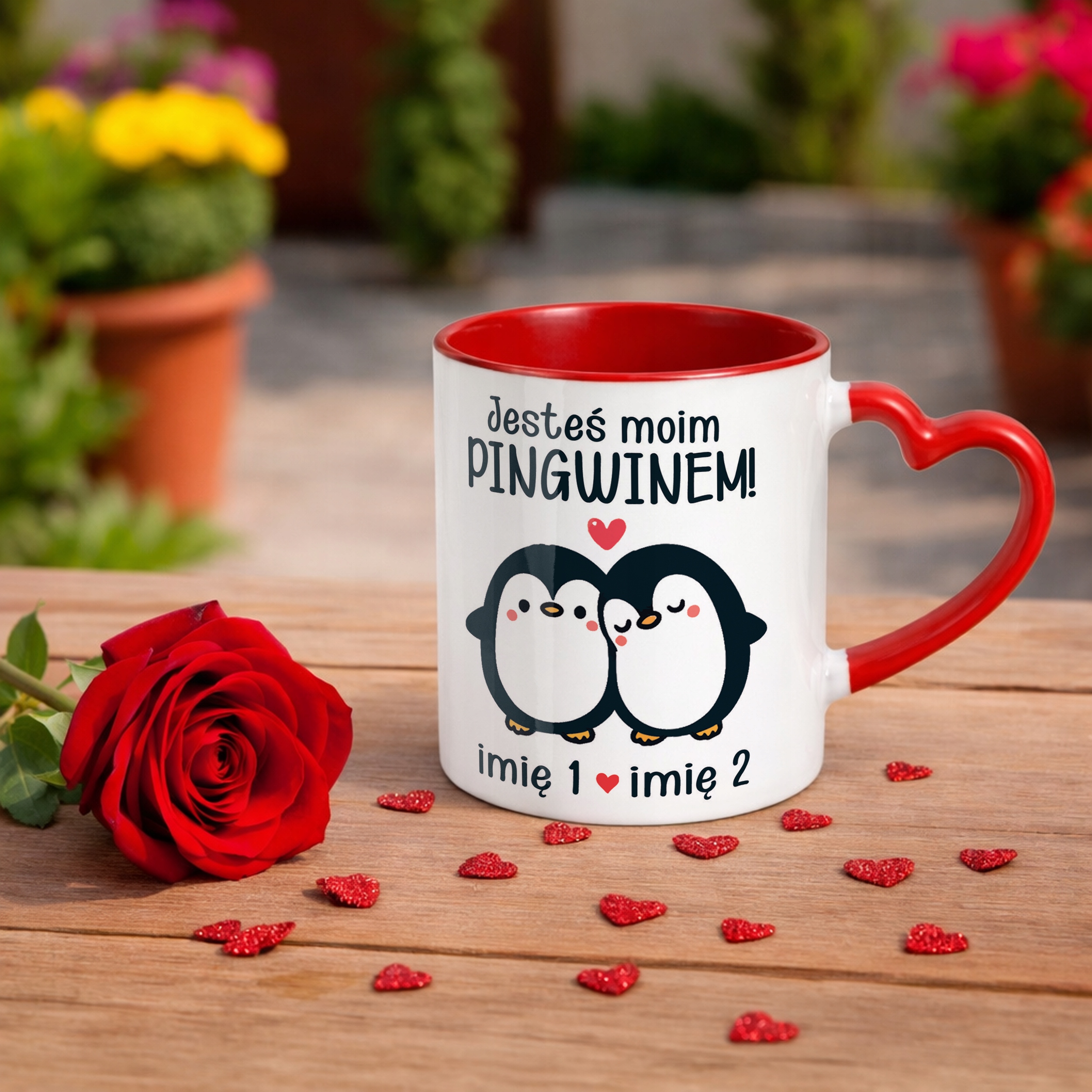 Kubek Walentynkowy Personalizowany Serce Walentynki Prezent Upominek