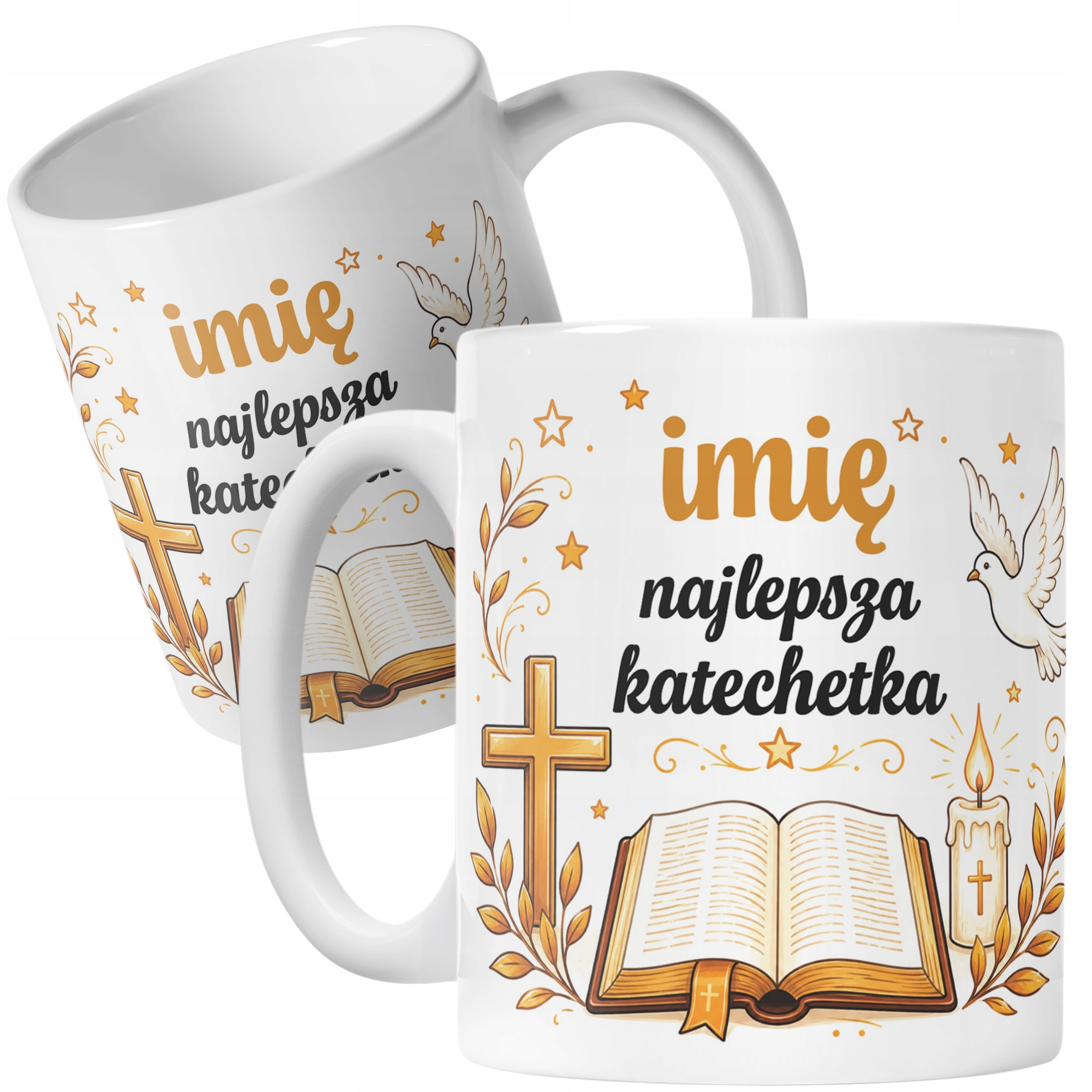 Kubek z Imieniem Dzień Nauczyciela Zakończenie Roku Dla Katechetki Prezent