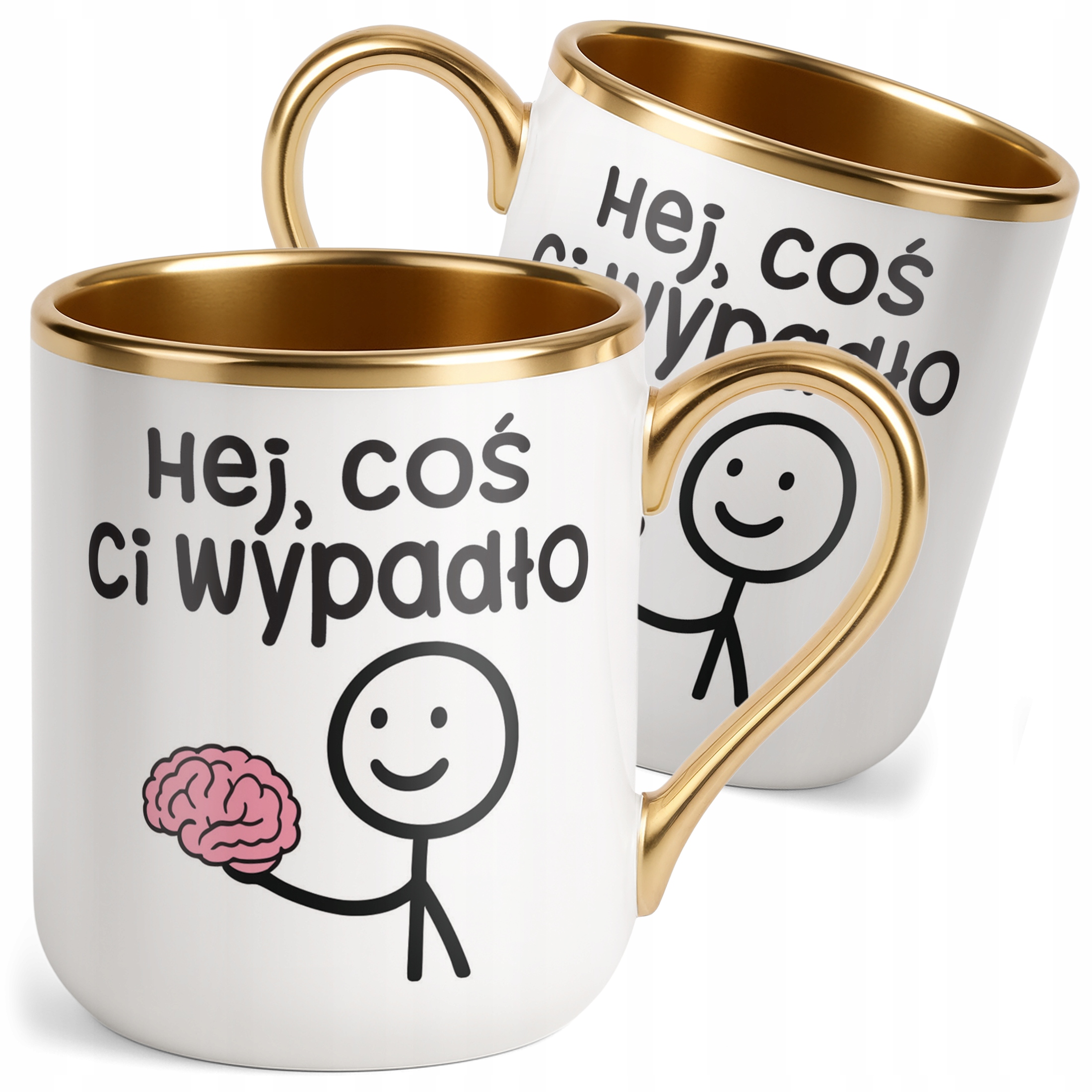 Kubek Premium Złoty Hej Coś Ci Wypadło Śmieszny Zabawny Prezent
