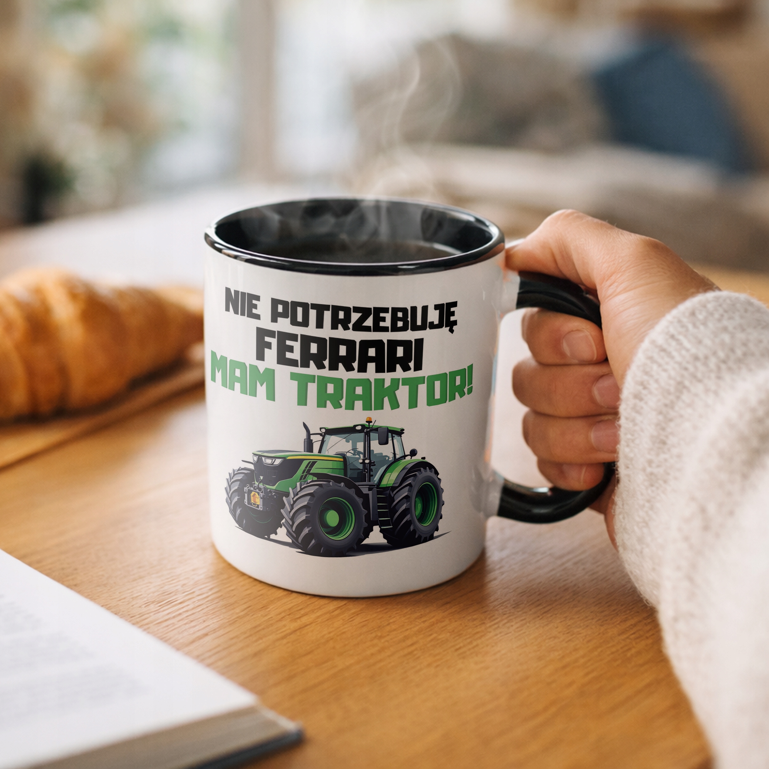 Kubek Czarny Rolnik Dla Rolnika Traktor Zabawny Prezent Upominek