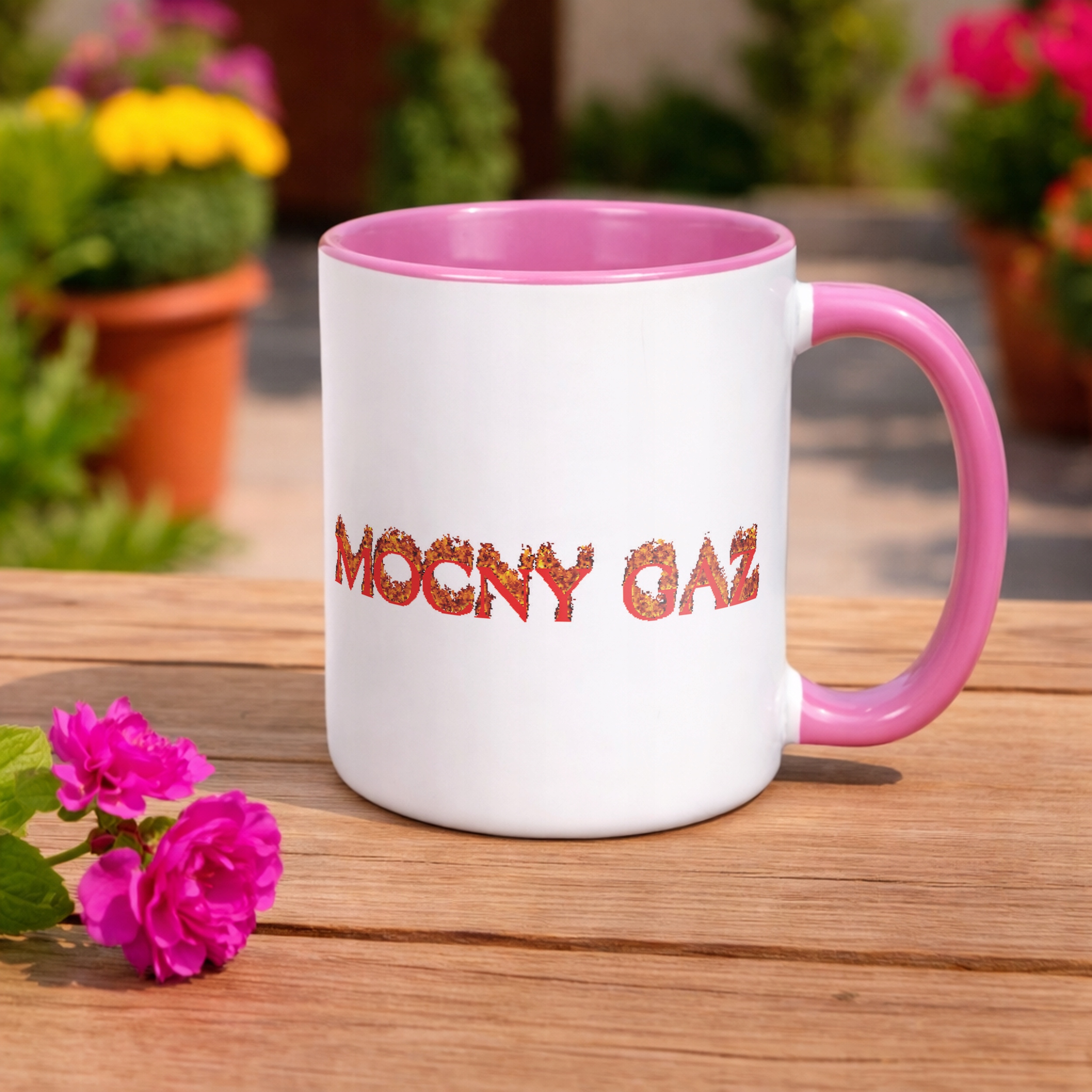 Kubek Różowy Mocny Gaz Memy Zabawne Prezent
