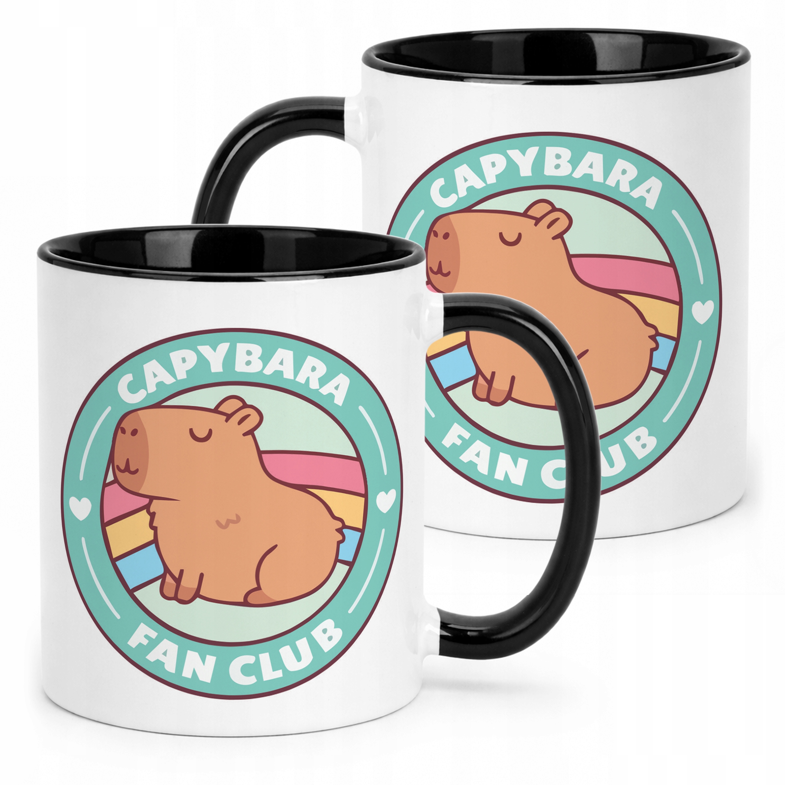 Kubek Czarny Kapibara Capybara Zwierzak Słodki Dla Dzieci Prezent