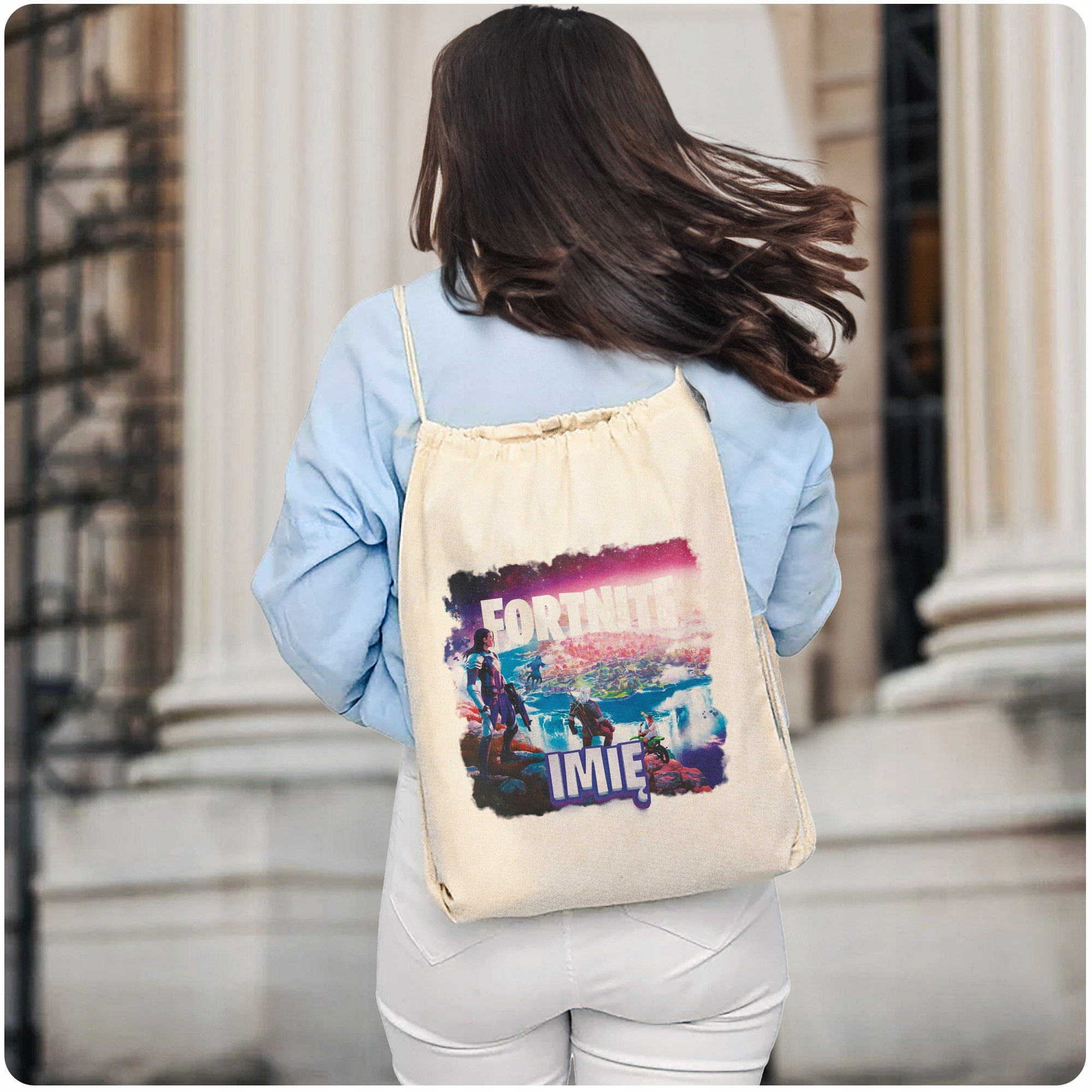 Plecak bawełniany Z Imieniem Fortnite Dla Fanów i Graczy Do Szkoły