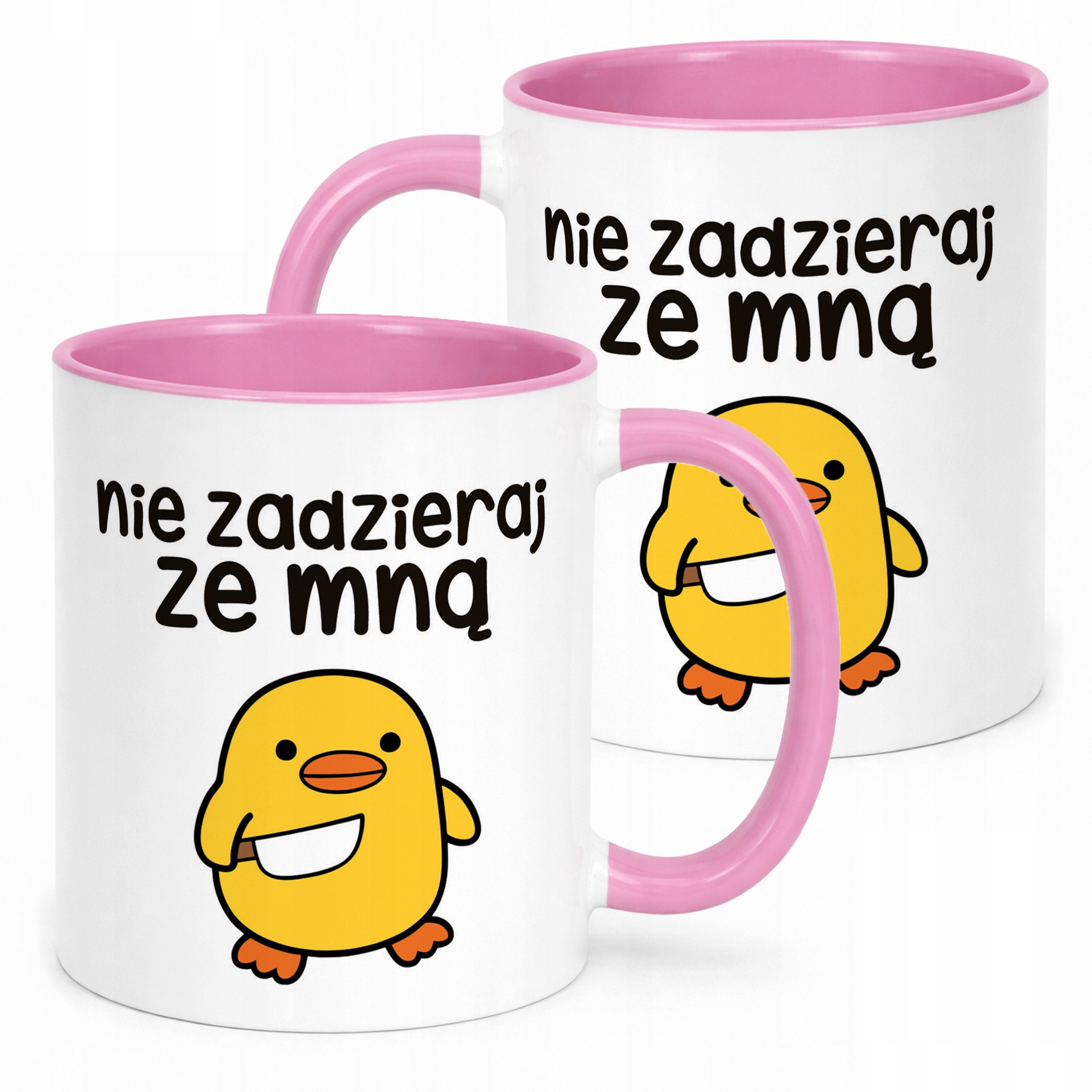 Kubek Różowy Nie Zadzieraj Ze Mną Śmieszny Zabawny Prezent