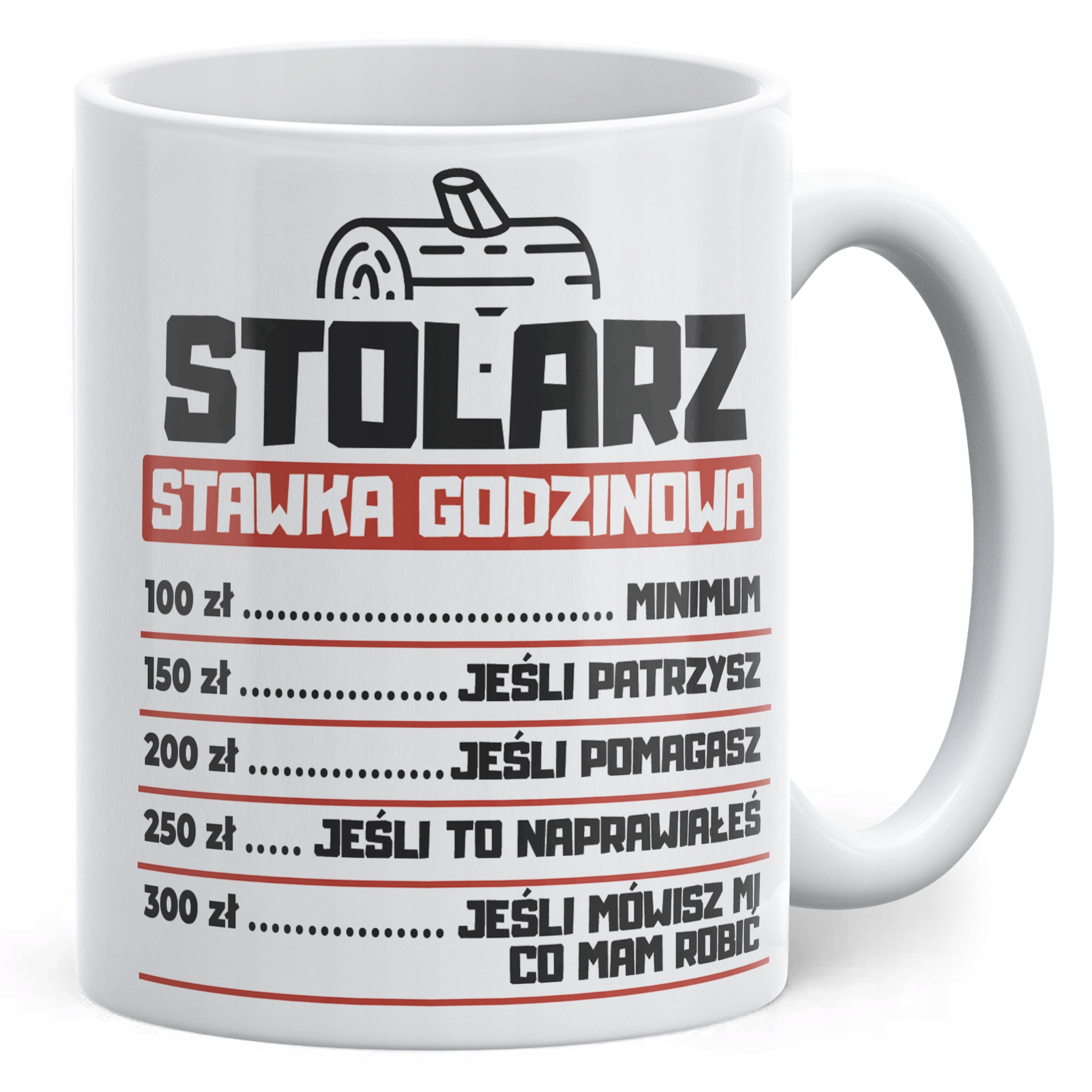 Kubek ceramiczny Stolarz Stawka Godzinowa Zabawny Prezent Upominek