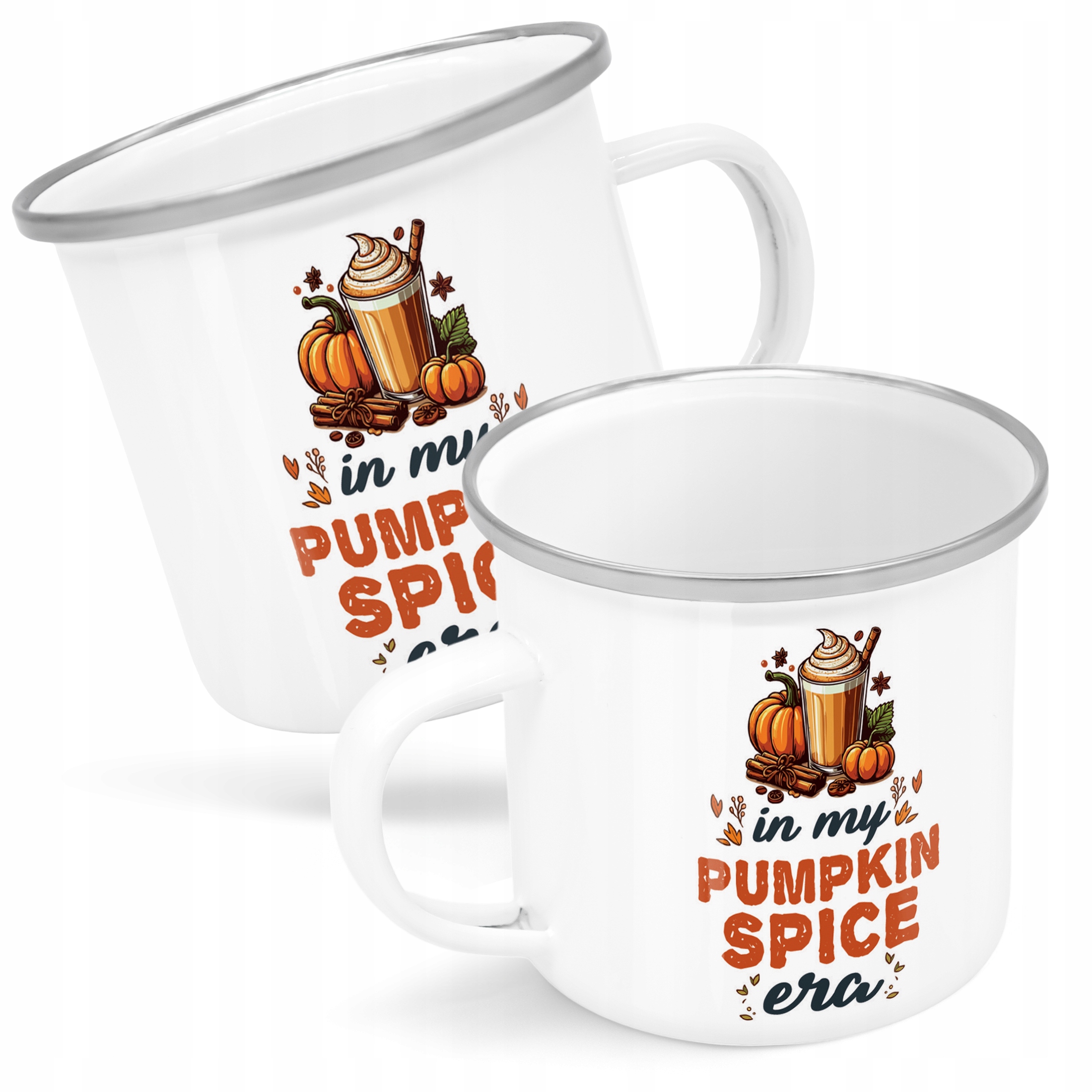 Emaliowany Kubek Garnuszek Jesienny Jesień Hello Pumpkin Dynia Prezent
