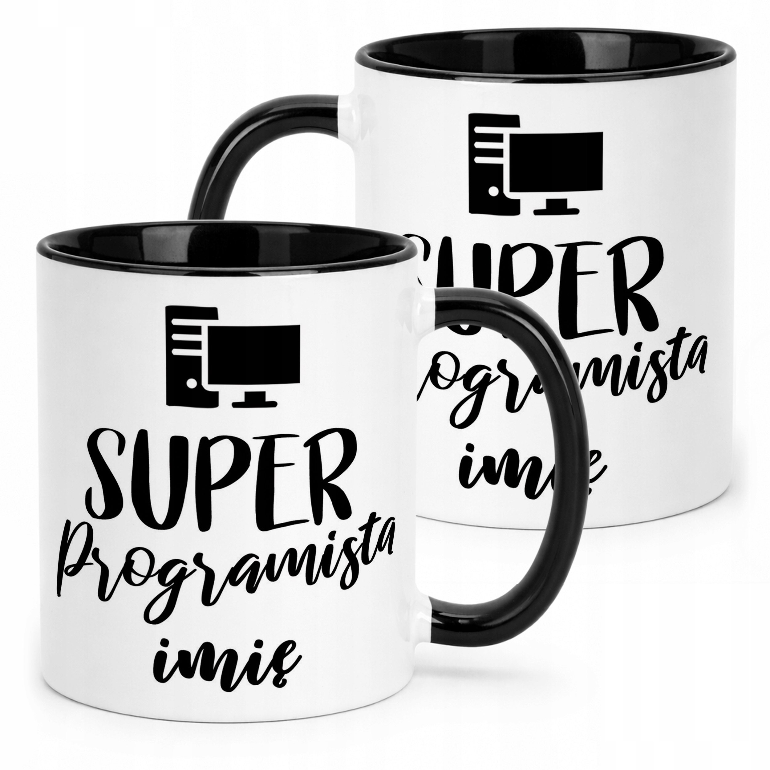 Kubek Czarny Personalizowany Super Programista Prezent Upominek