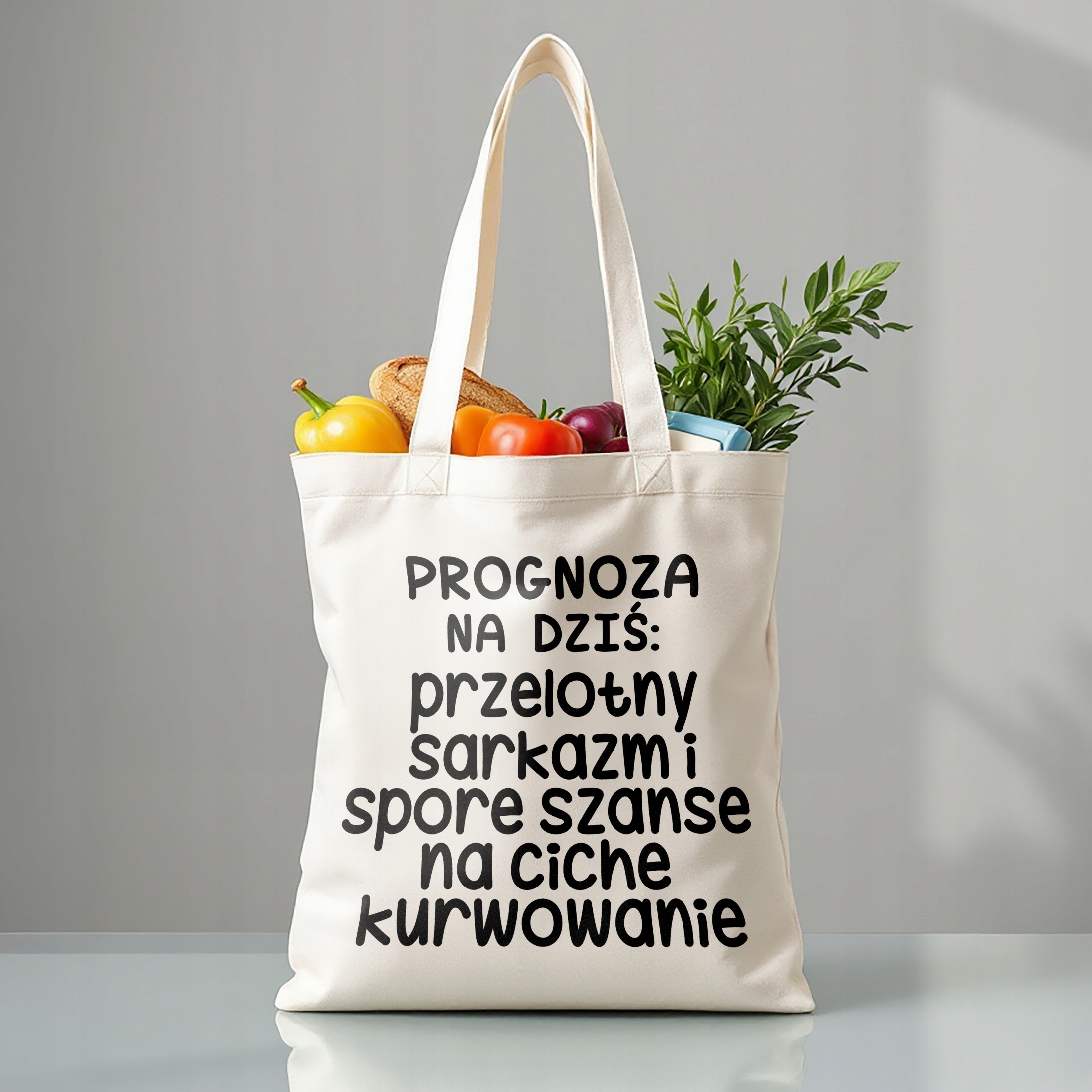 Torba bawełniana premium Progonoza Pogody Na Dziś Zabawny Prezent