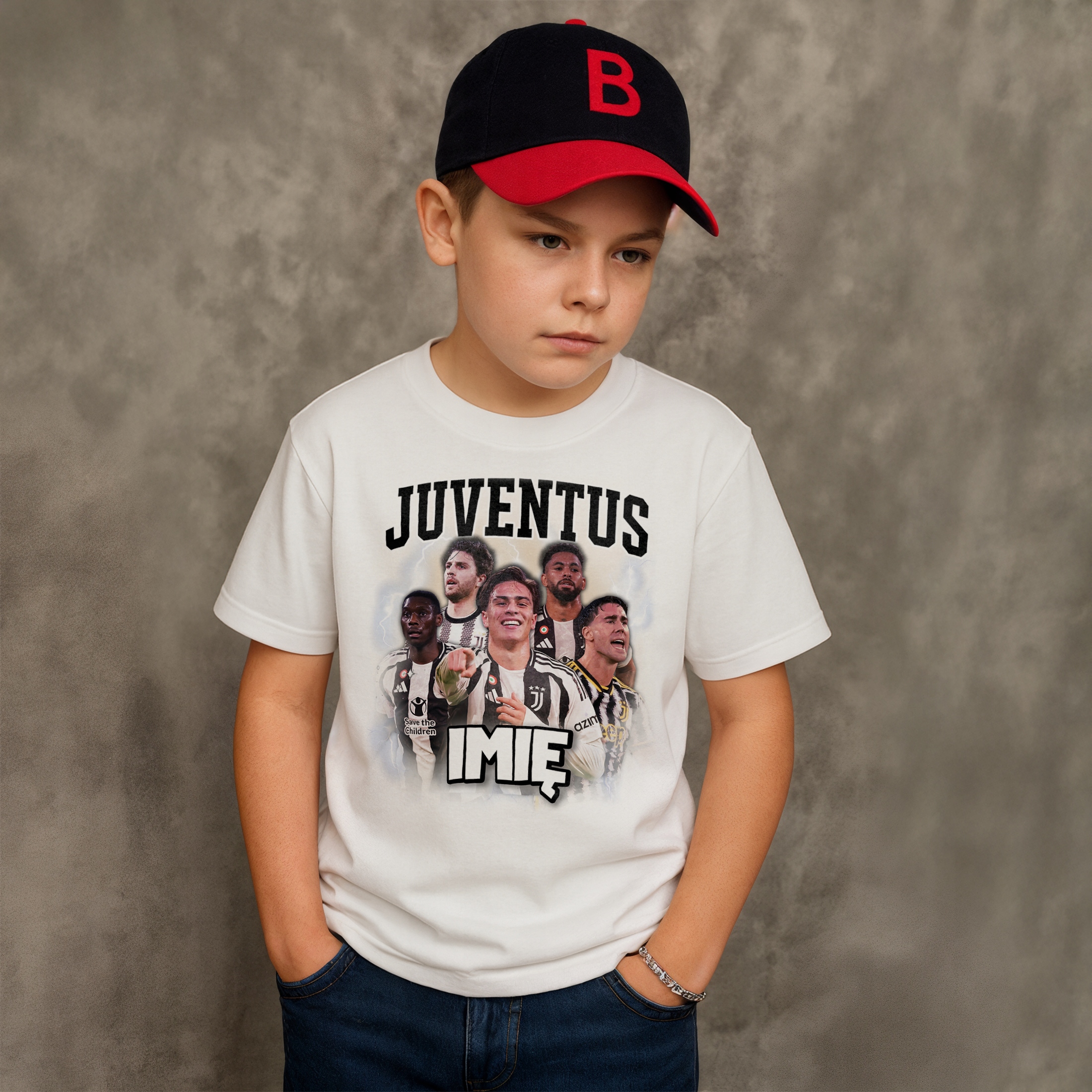 Koszulka personalizowana biała dziecięca Juventus Yildiz Muani