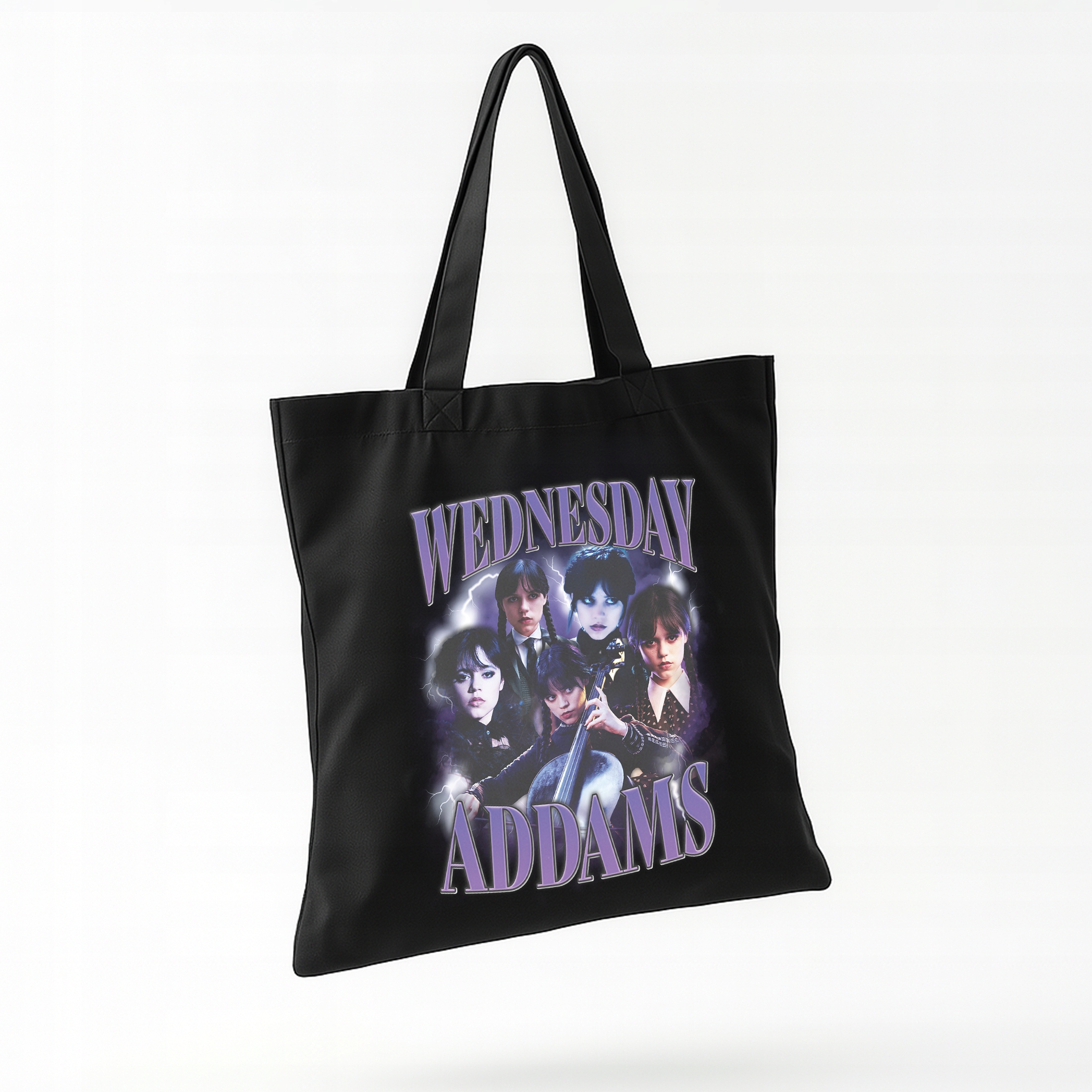 Torba bawełniana czarna na zakupy Nevermore Wednesday Dla Fanów