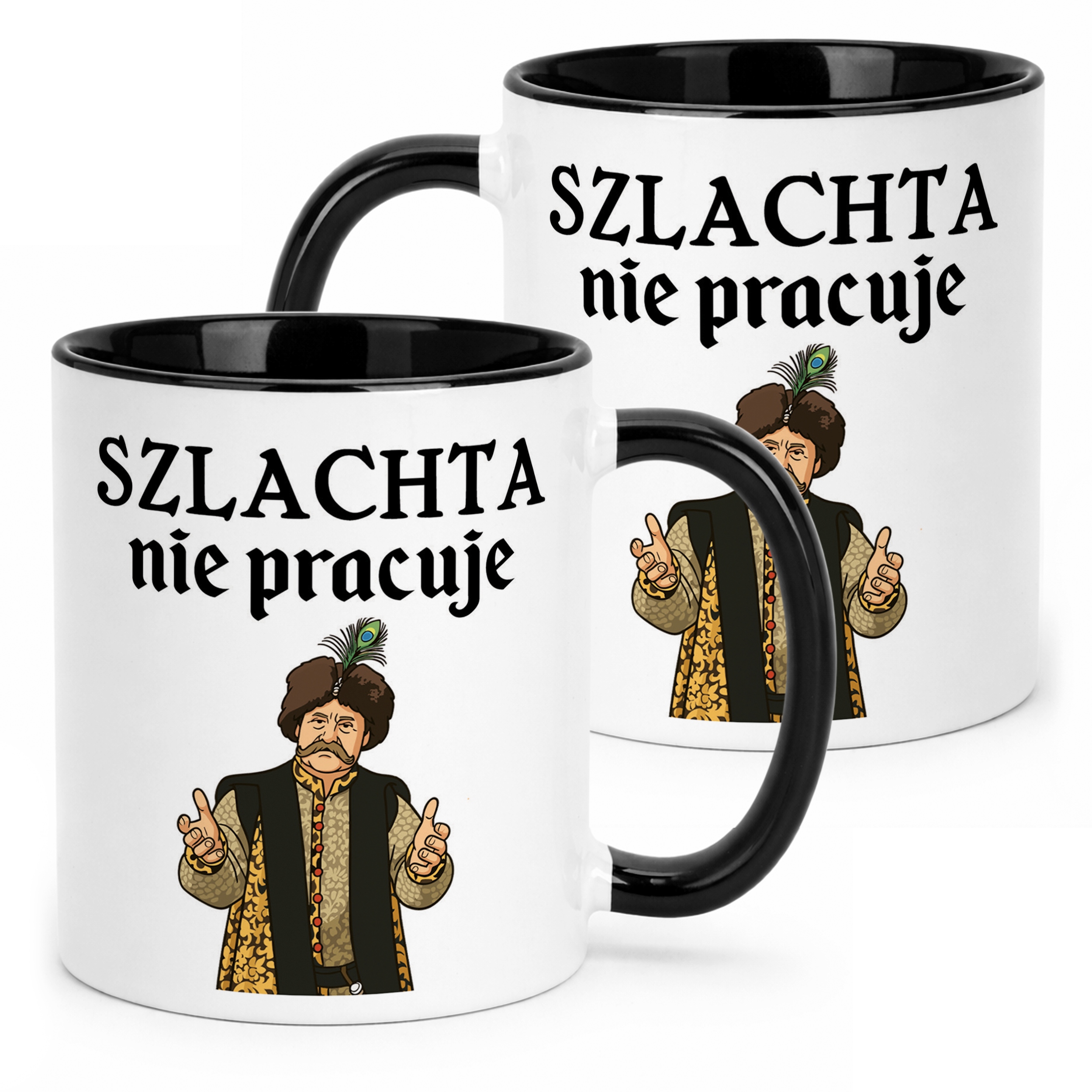 Kubek Czarny 1670 Szlachta Nie Pracuje Jan Paweł Prezent Upominek