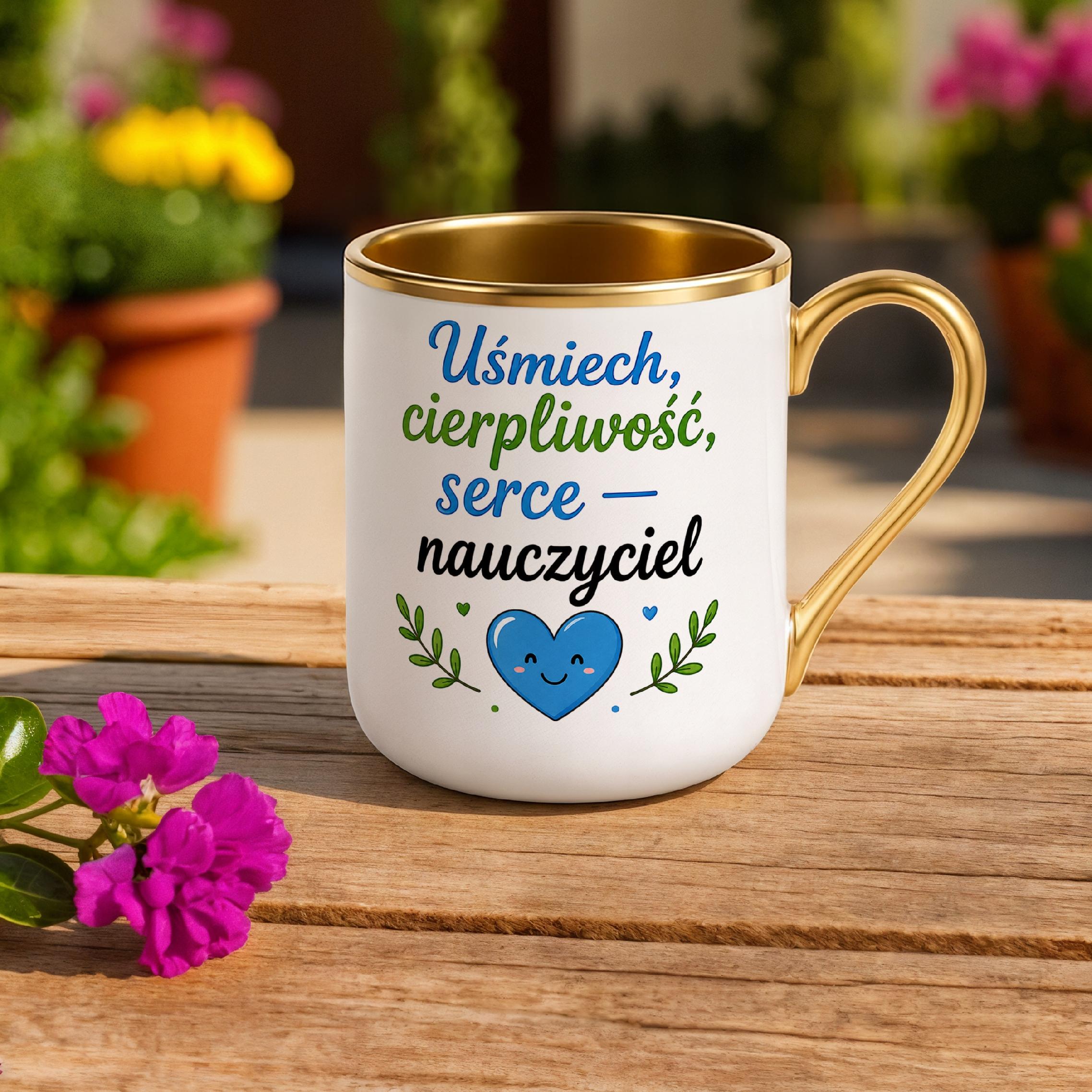 Kubek Premium Złoty Dzień Nauczyciela Dla Nauczyciela Prezent Upominek