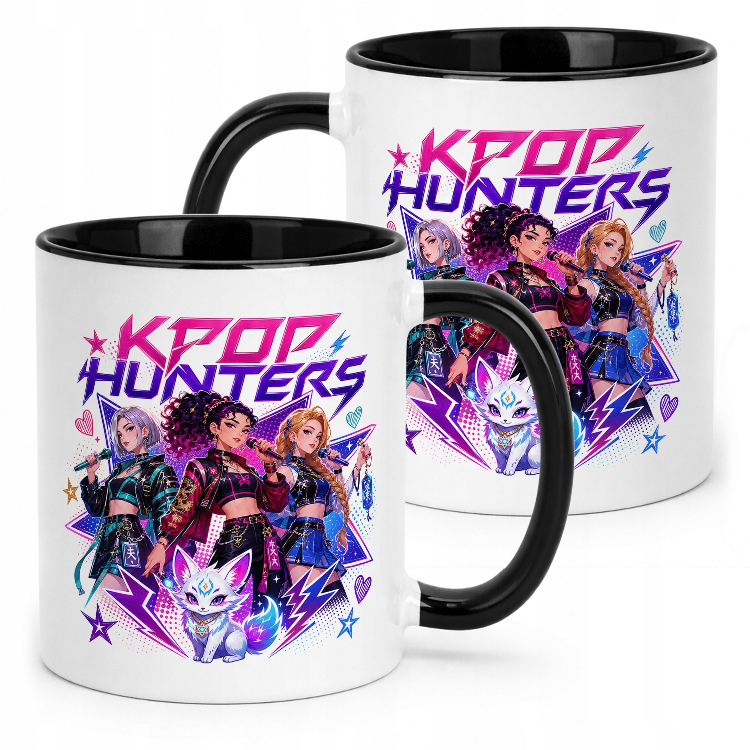 Kubek Czarny z nadrukiem ŁOWCZYNIE KPOP Dla Dzieci Prezent Upominek