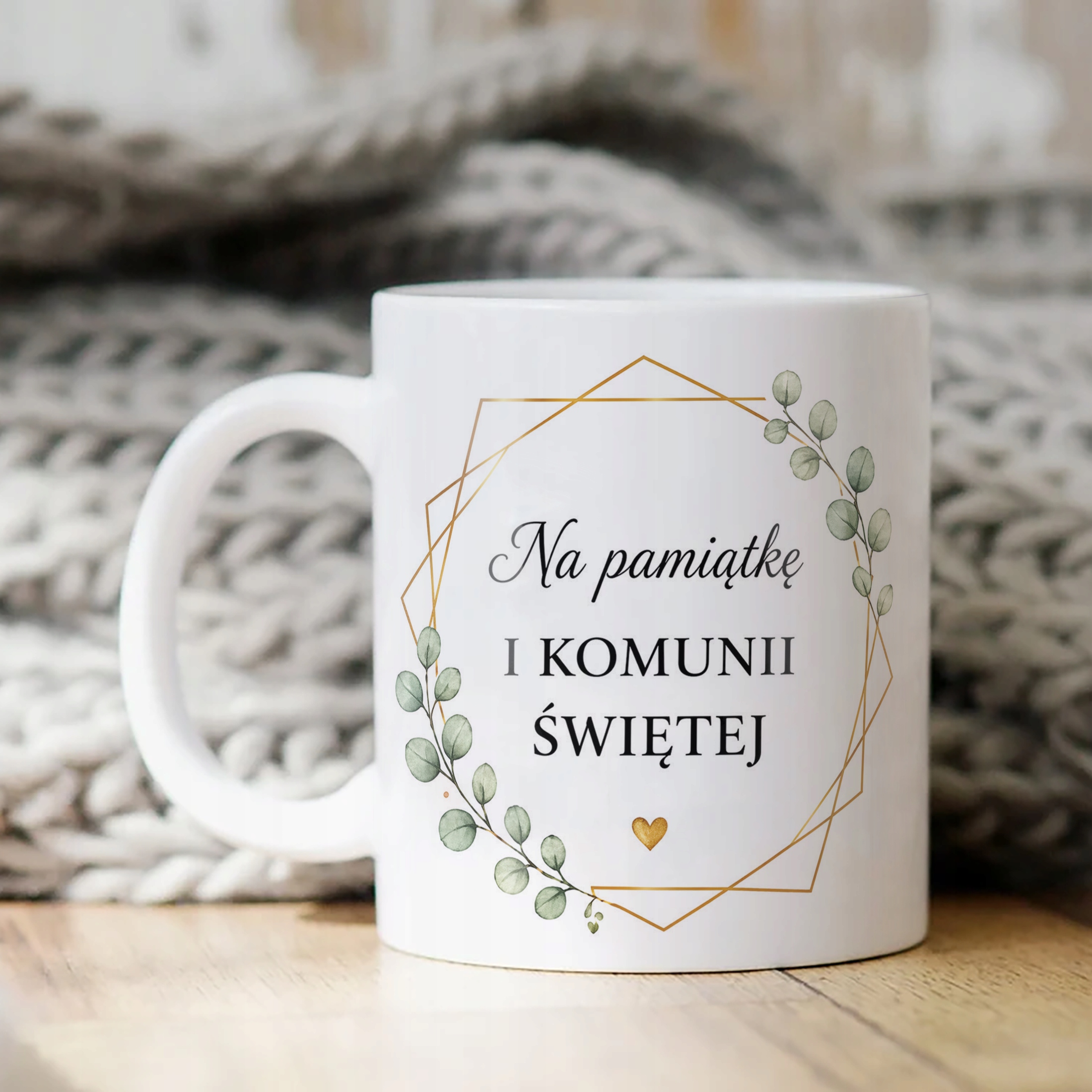 Kubek na przyjęcie komunijne pamiątka podziękowanie dla gości