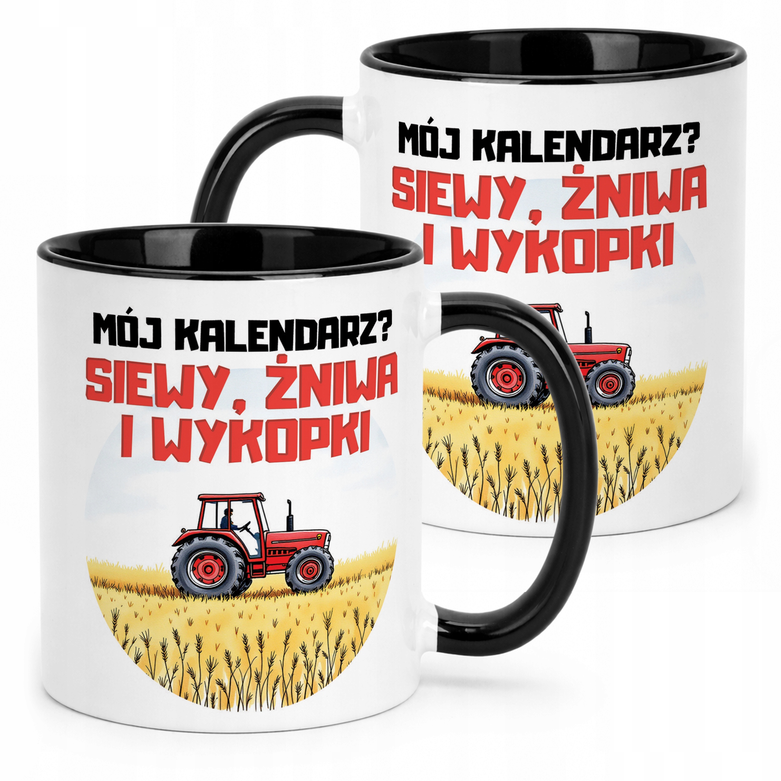 Kubek Czarny Rolnik Dla Rolnika Traktor Zabawny Prezent Upominek
