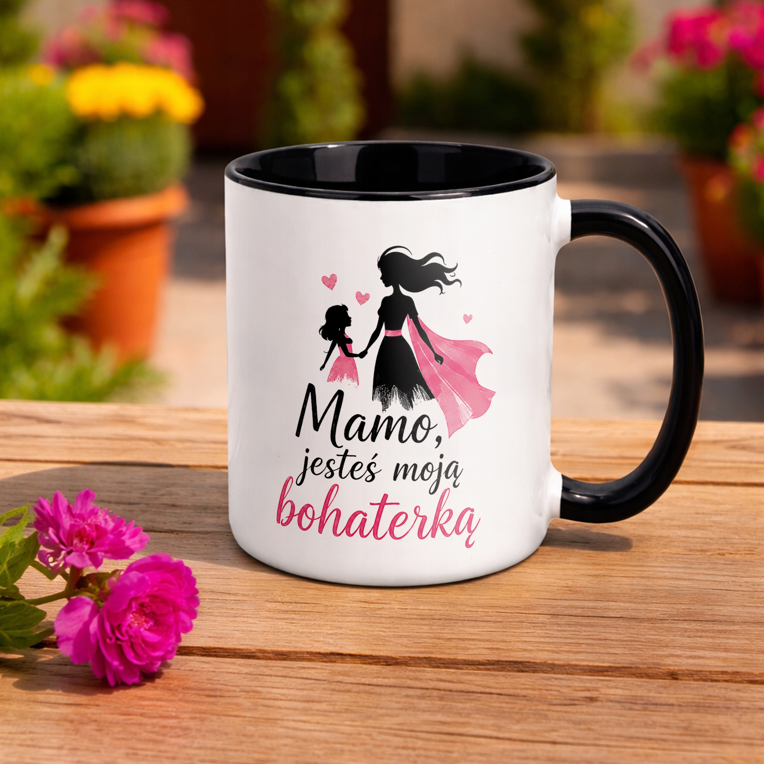 Prezent na Dzień Matki kubek czarny dla mamy idealny upominek dla mamy