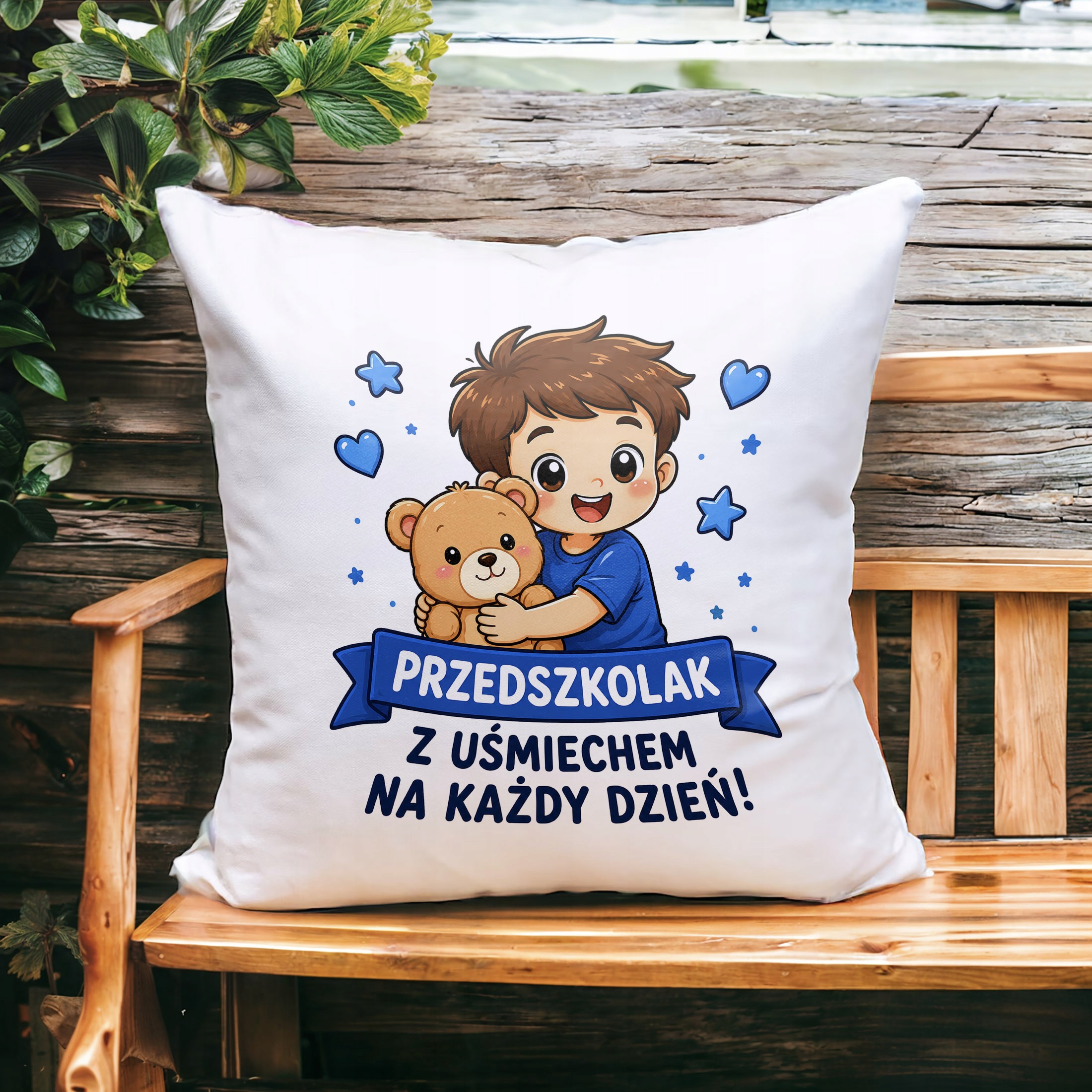 Zestaw Kubek Czerwony Poduszka Z Nadrukiem Przedszkolak Szkoła Prezent