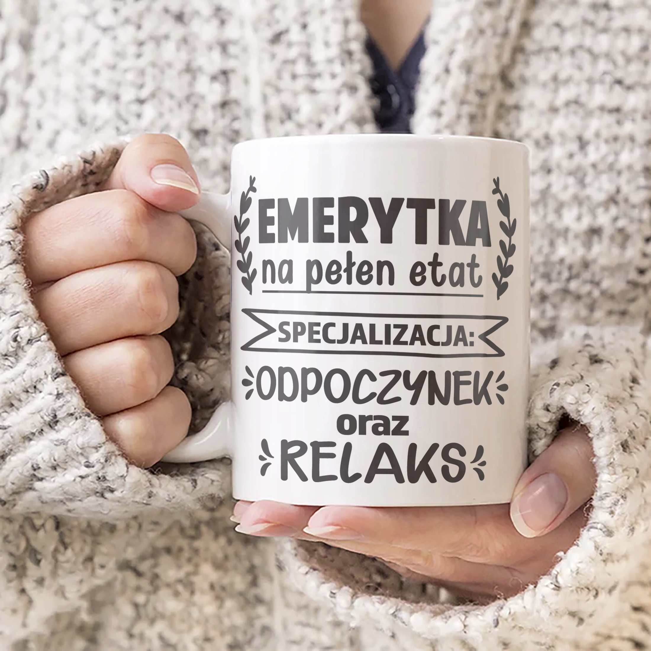 Kubek ceramiczny z okazji Emerytury Dla Emerytki Prezent Upominek