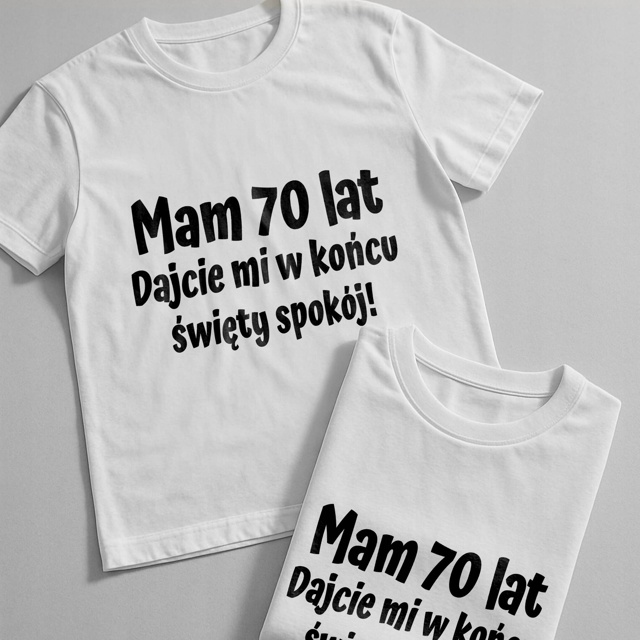 Koszulka biała męska Mam 70 Urodziny Prezent Upominek