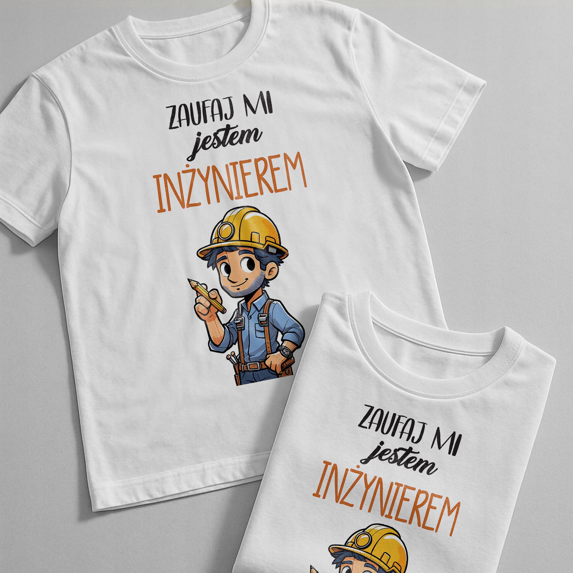 Koszulka biała męska Zaufaj Mi Jestem Inżynierem