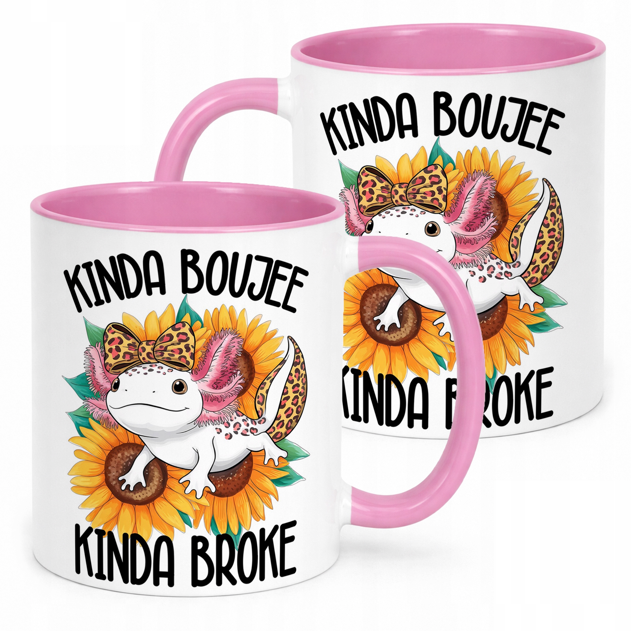 Różowy kubek dla dzieci uroczy płaz Aksolotl Axolotl Różowy Zwierzak Trend