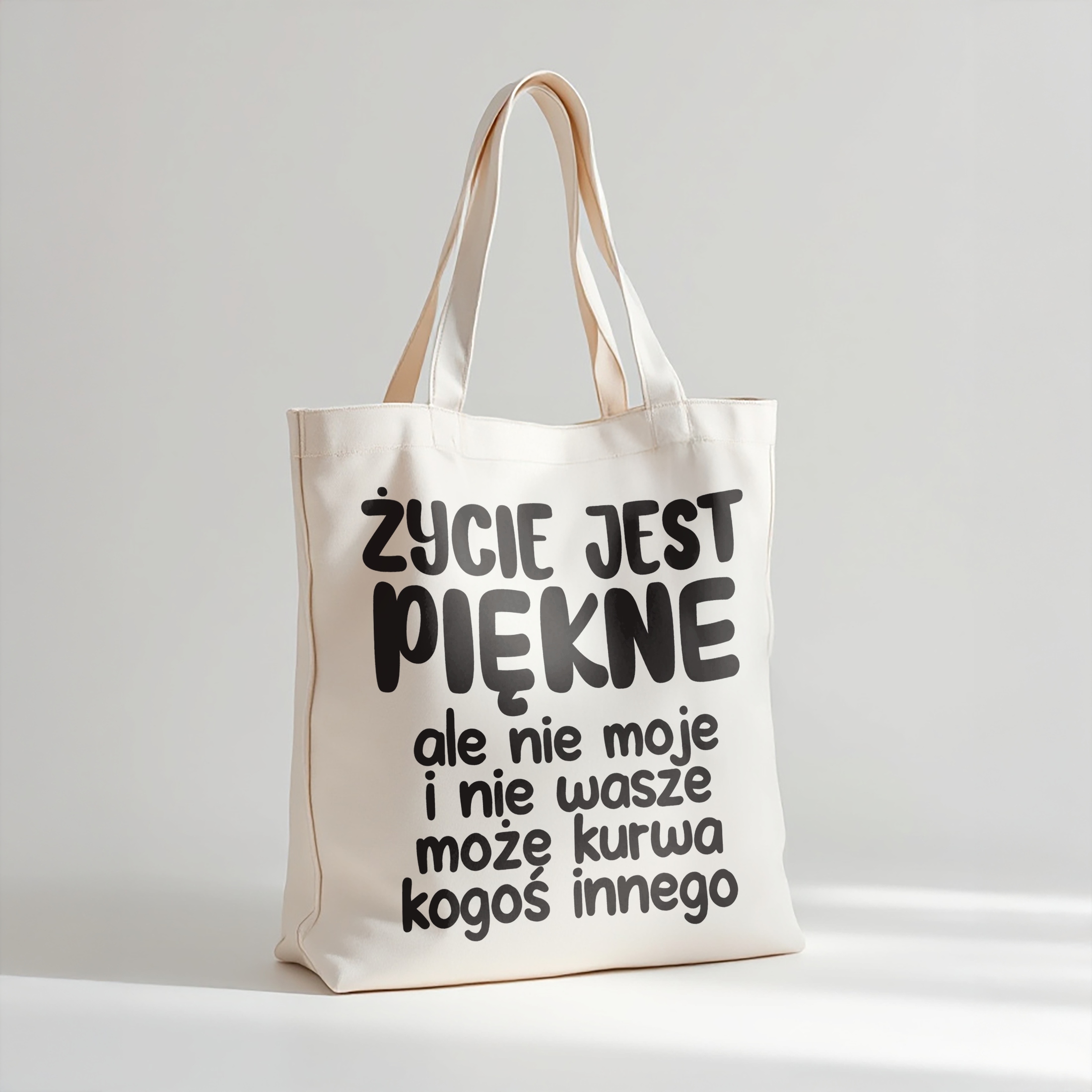 Torba bawełniana premium Życie Jest Piękne Zabawny Prezent