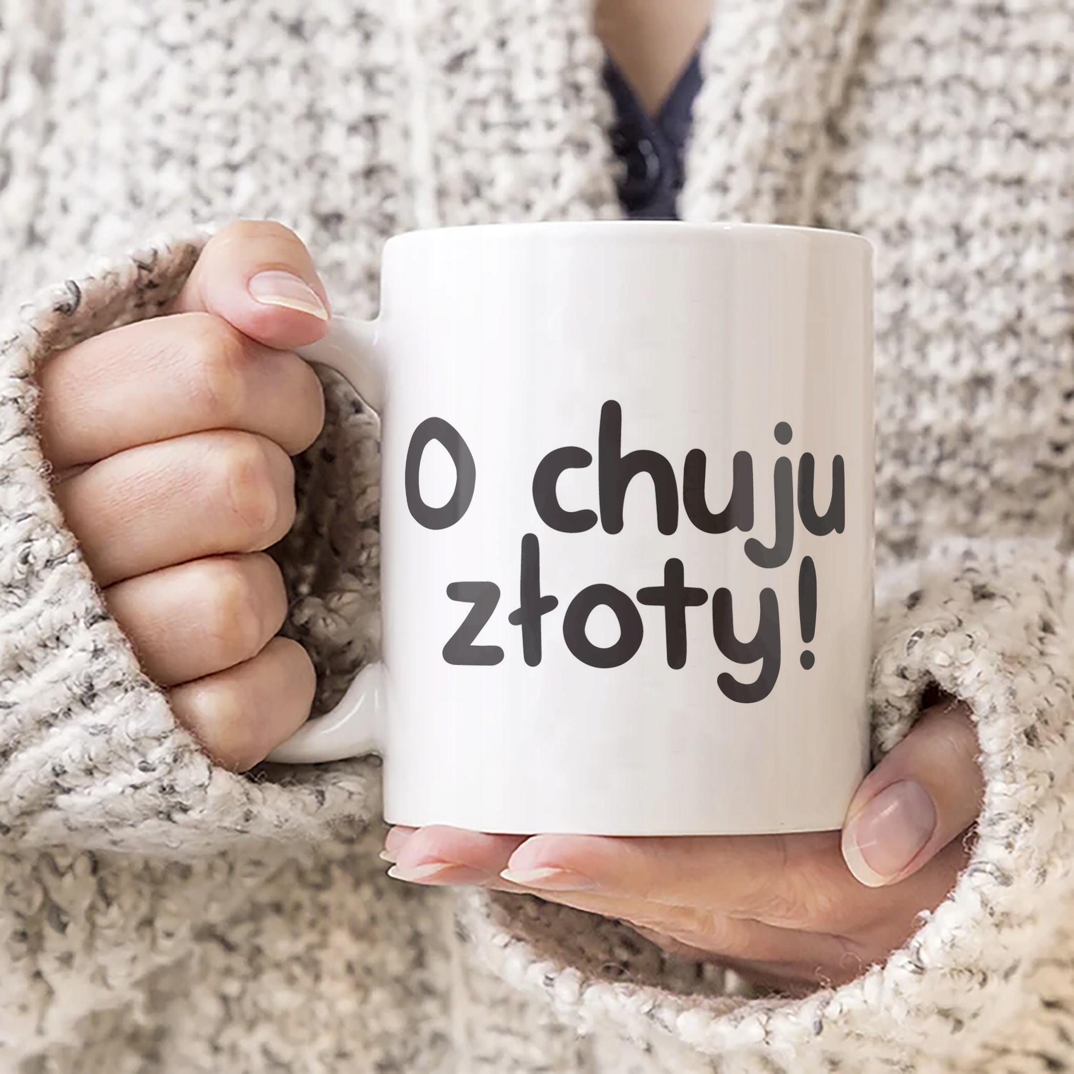 Kubek ceramiczny O Ch**u Złoty Śmieszny Zabawny Prezent