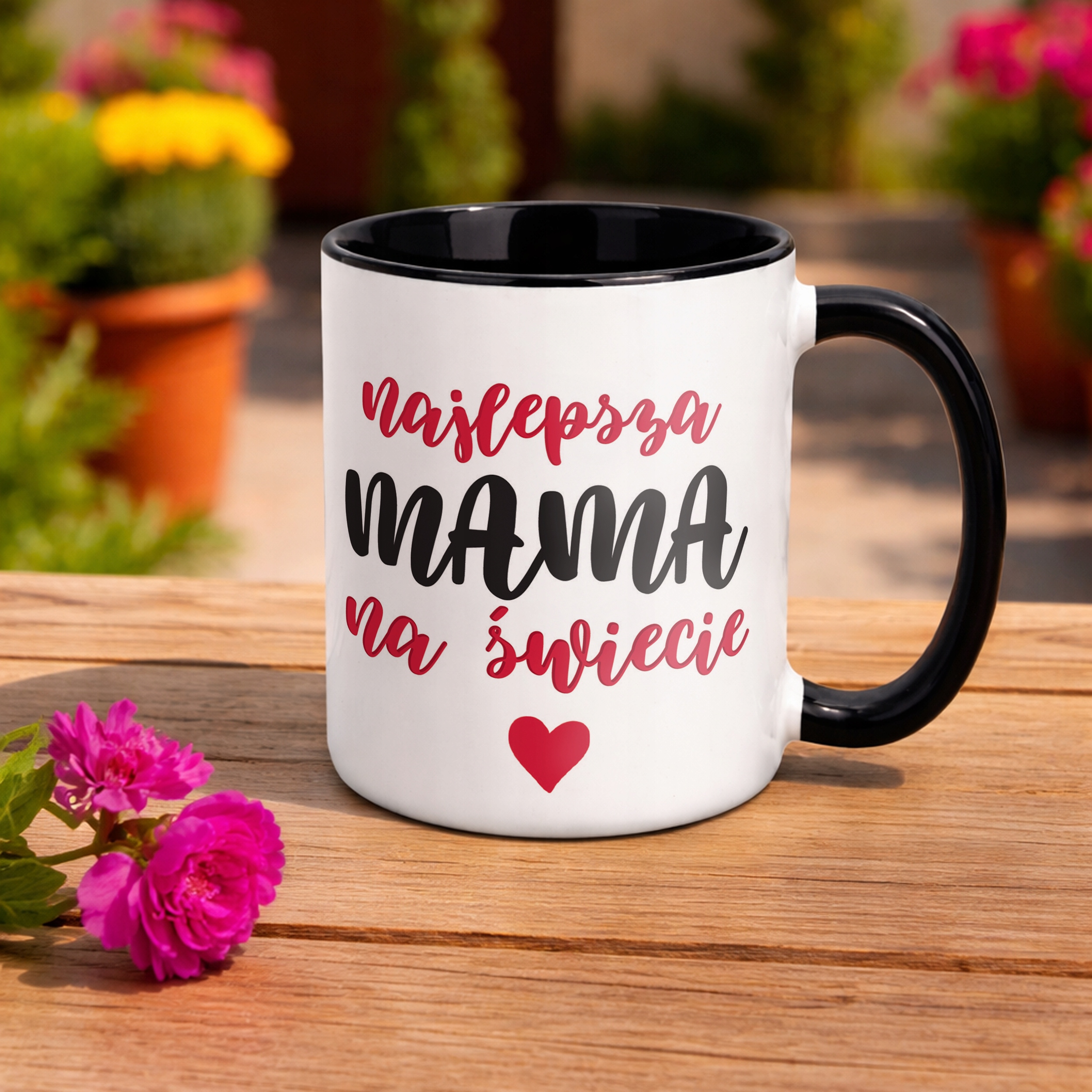 Kubek Czarny Dzień Matki Dla Mamy Prezent Najlepsza Mama na Świecie