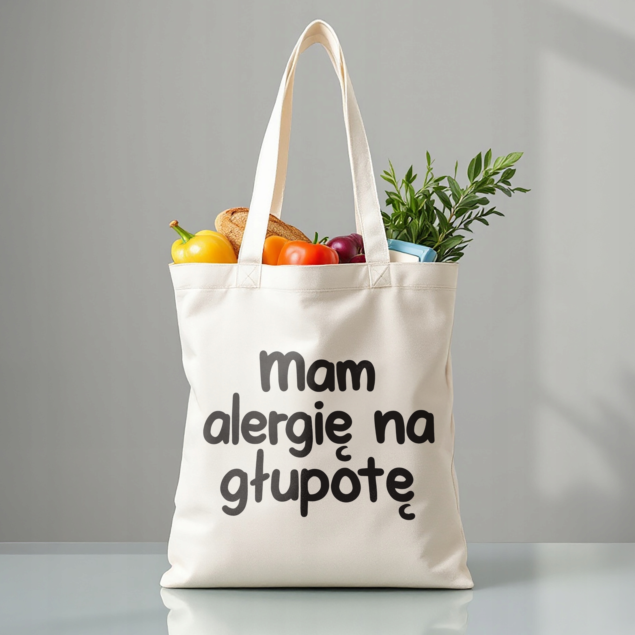 Torba bawełniana premium Mam Alergię Na Głupotę Zabawny Prezent