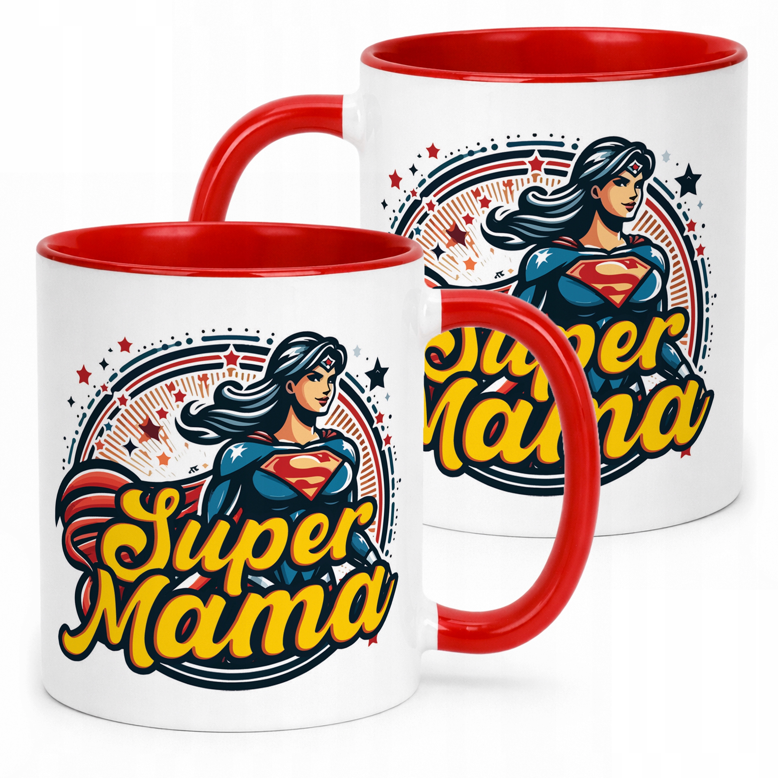 Kubek Czerwony Dzień Matki Dla Mamy Prezent Upominek Super Mama