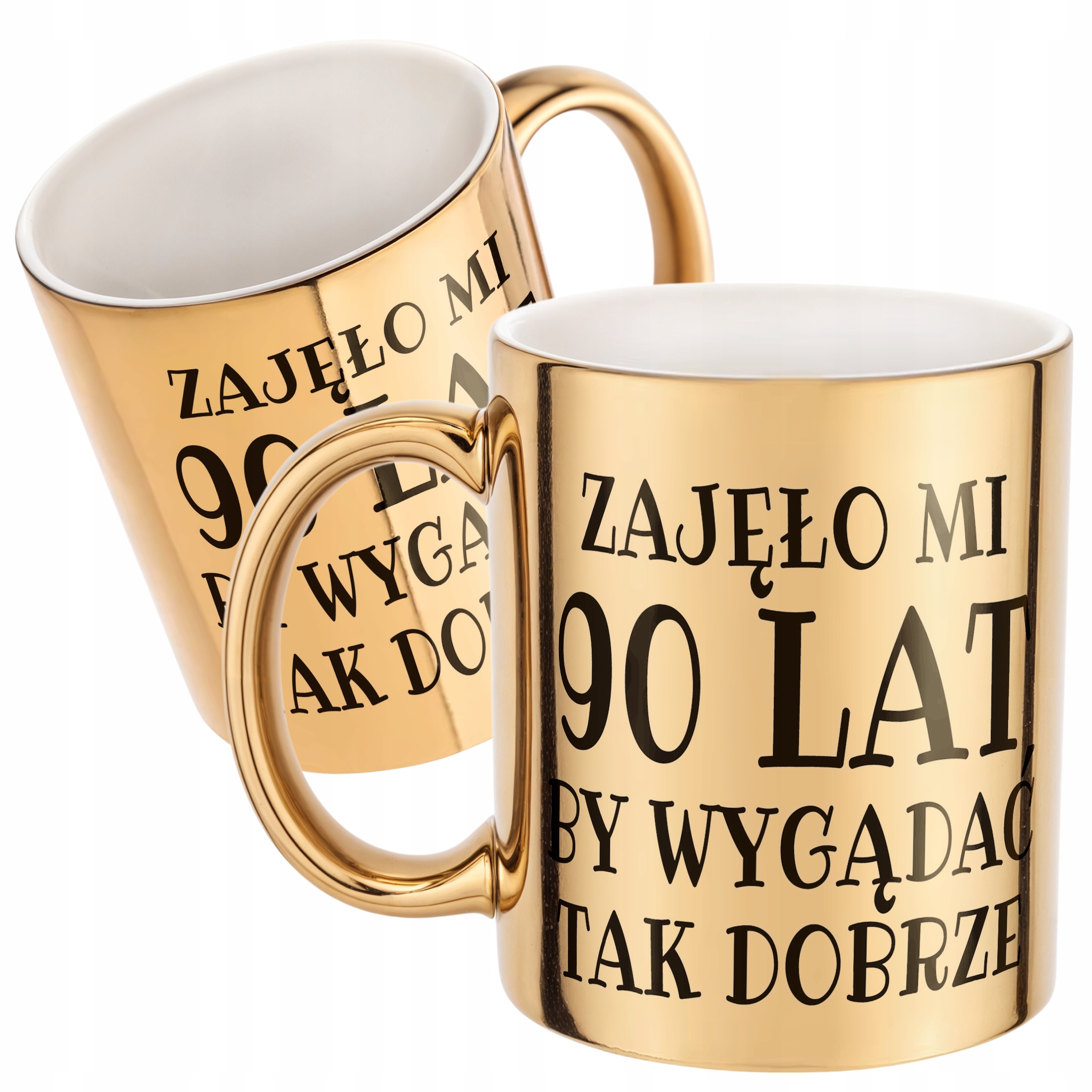 Złoty kubek Zajęło Mi 90 Lat Na Urodziny Prezent Upominek