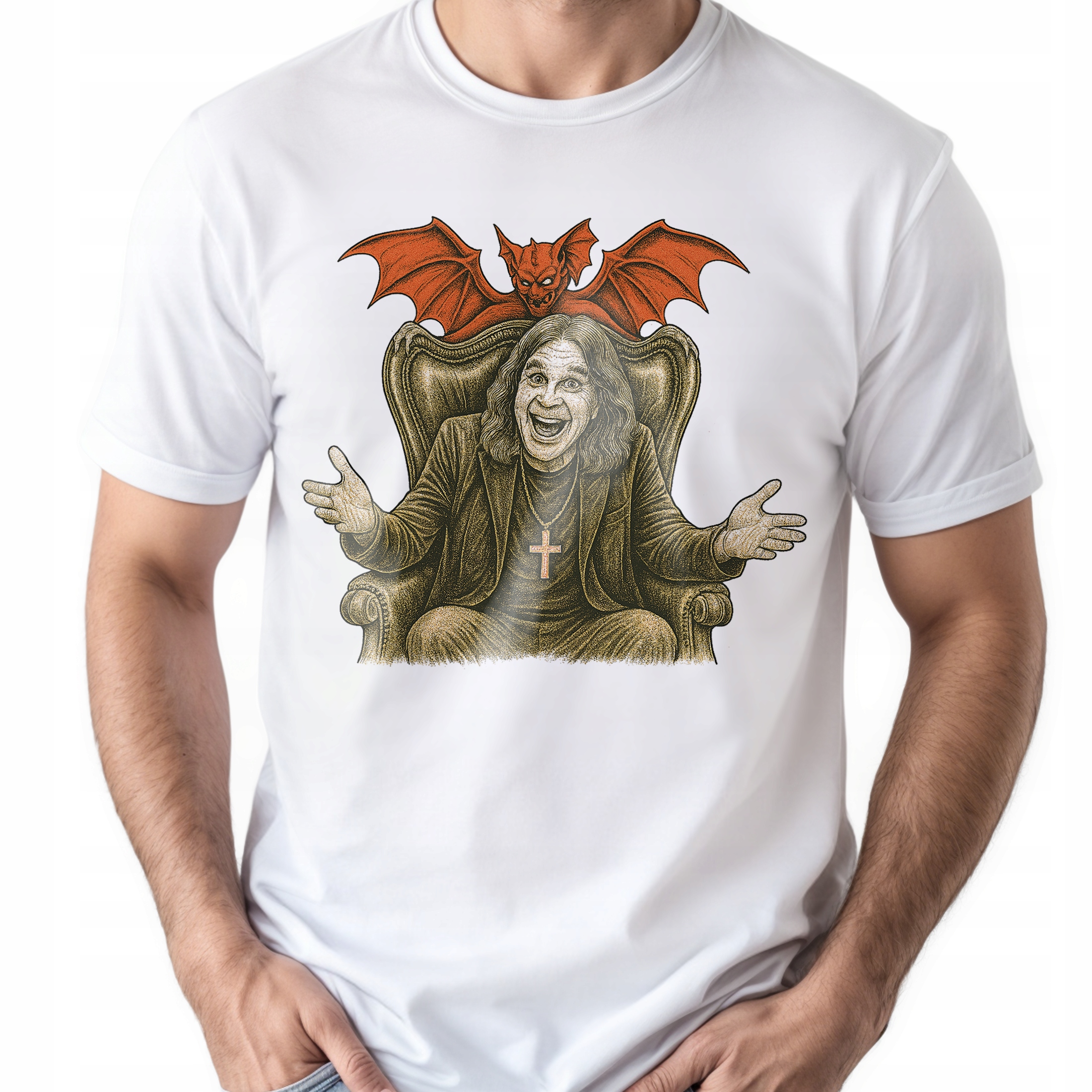Koszulka biała męska Ozzy Osbourne Black Sabbath Dla Fanów r. 3XL