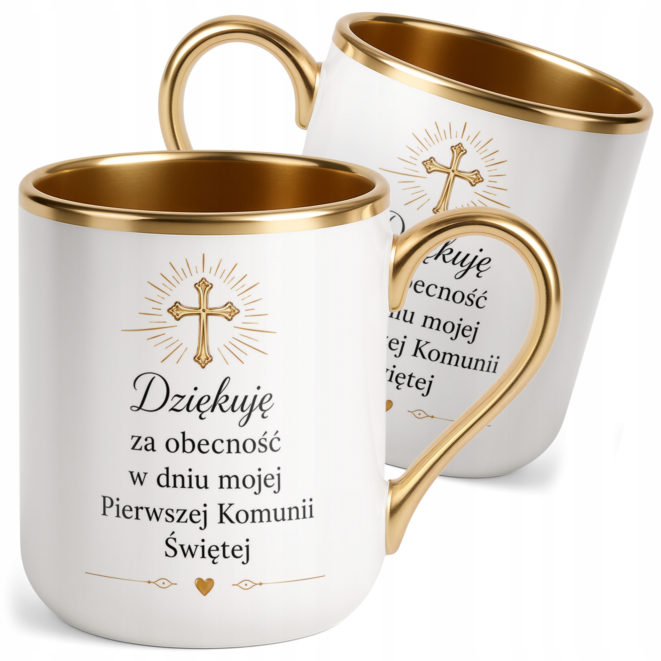Kubek Premium złoty Pierwsza Komunia Święta dla gości pamiątka z przyjęcia