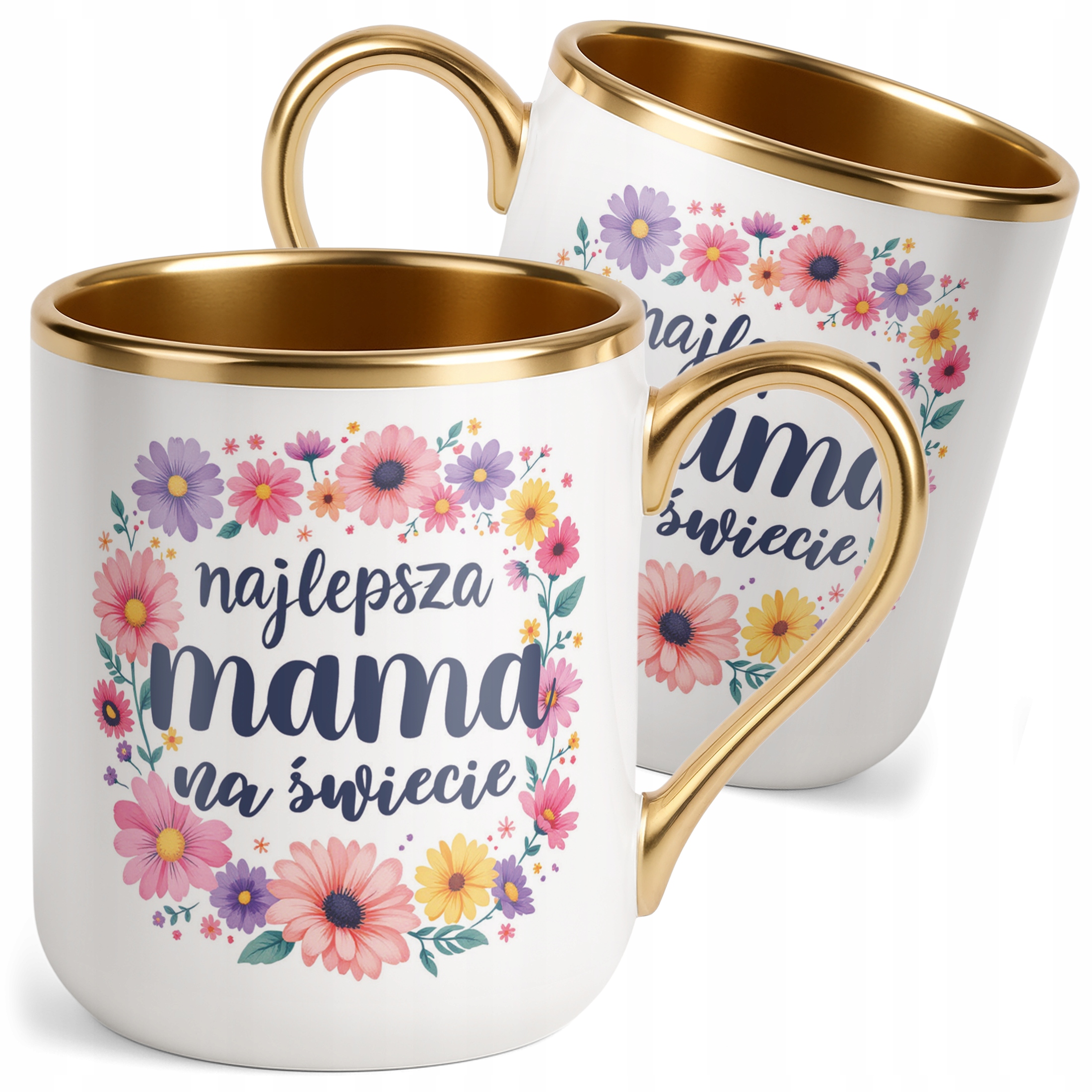 Kubek Premium Złoty Dzień Matki Dla Mamy Prezent Najlepsza Mama na Świecie
