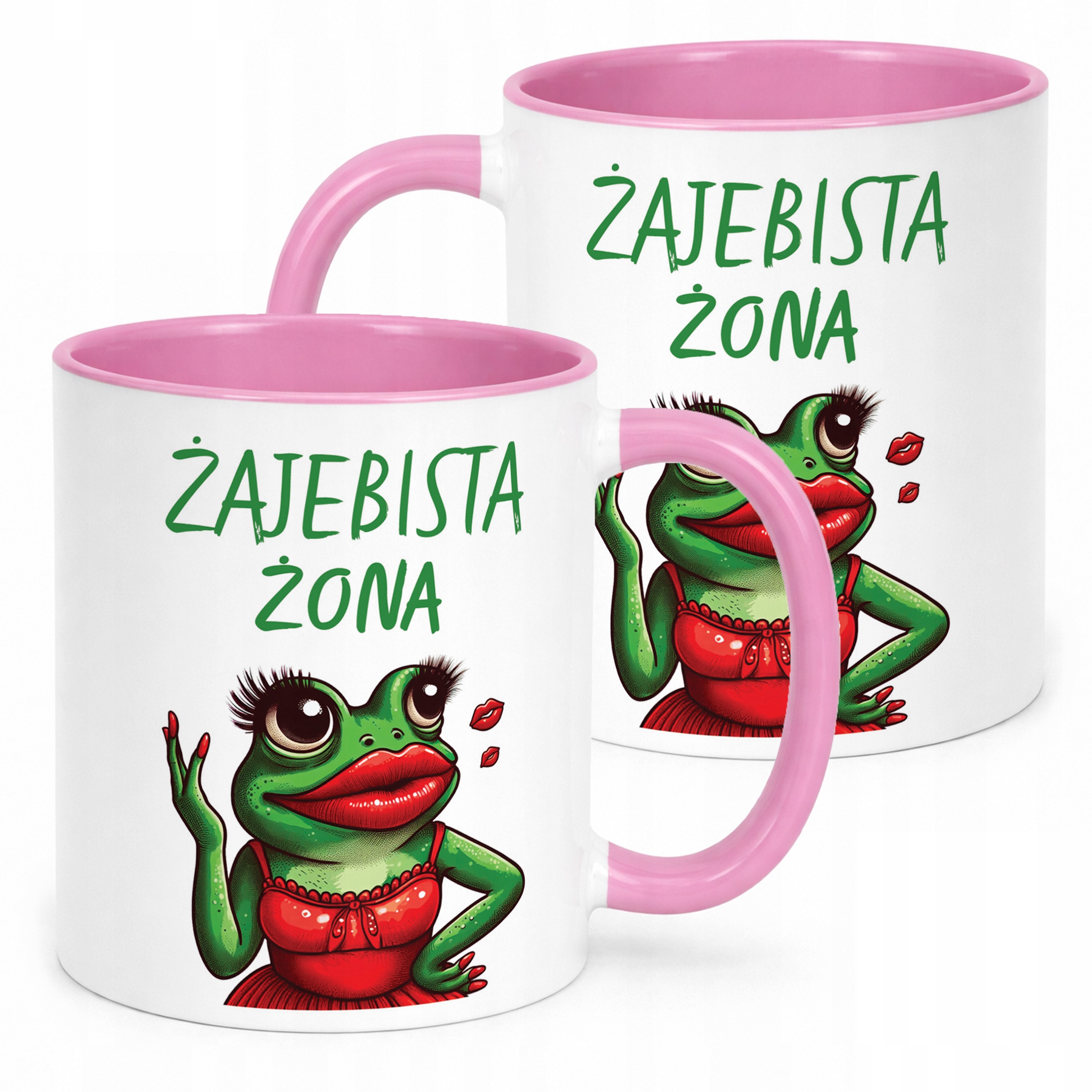 Kubek Różowy Żajebista Żona Dla Kobiey Prezent Upominek