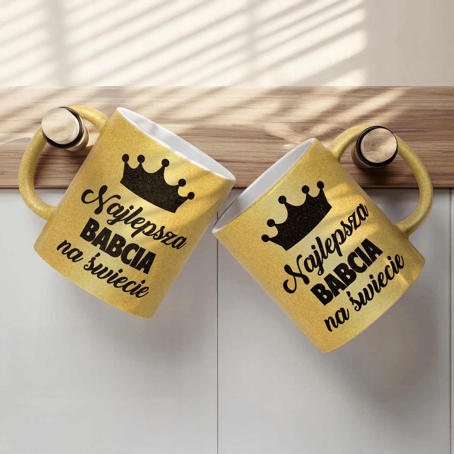 Złoty kubek brokatowy Dzień Babci Dla Babci Prezent Upominek