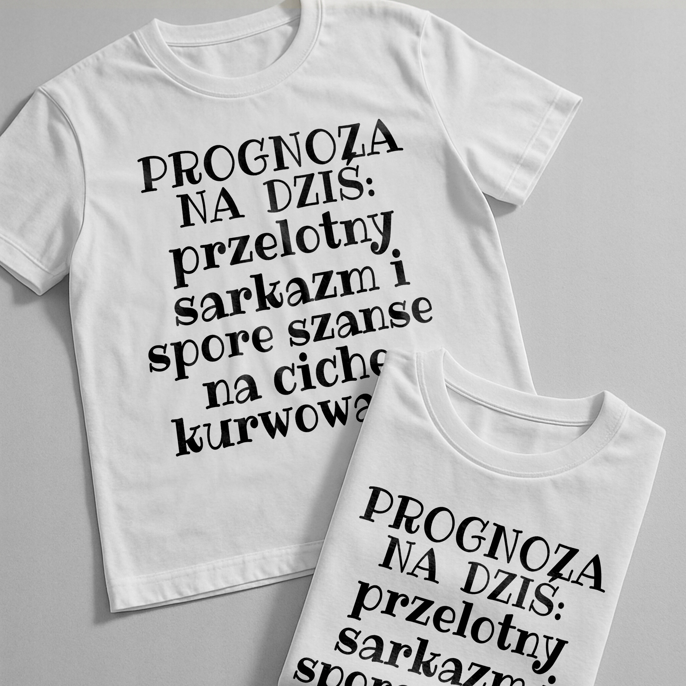 Koszulka biała męska Prognoza Pogody Na Dziś Prezent