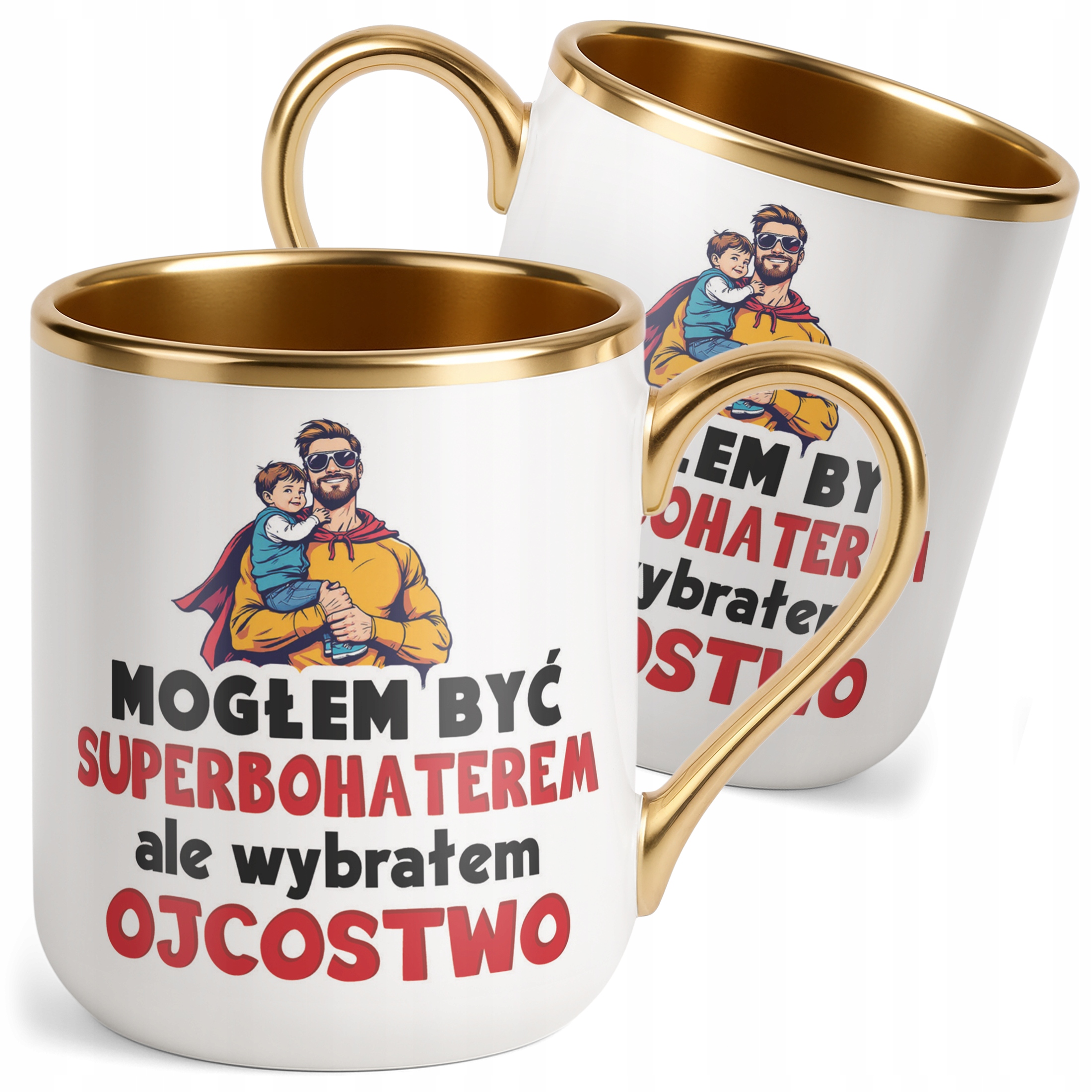 Kubek Premium Złoty Dzień Ojca Dla Taty Mogłem Być Superbohaterem