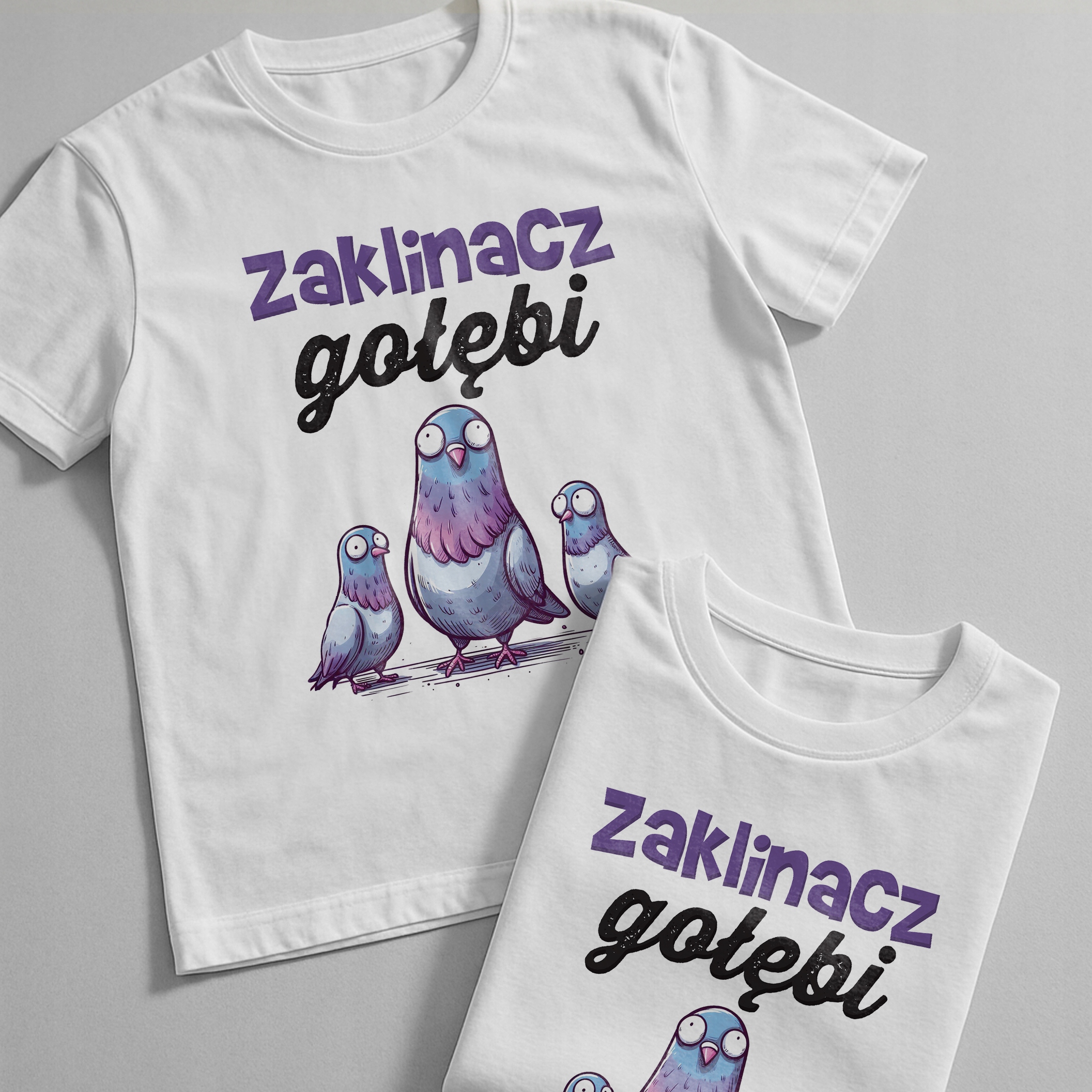 Koszulka biała męska Zaklinacz Gołębi Zabawny Prezent r. 3XL