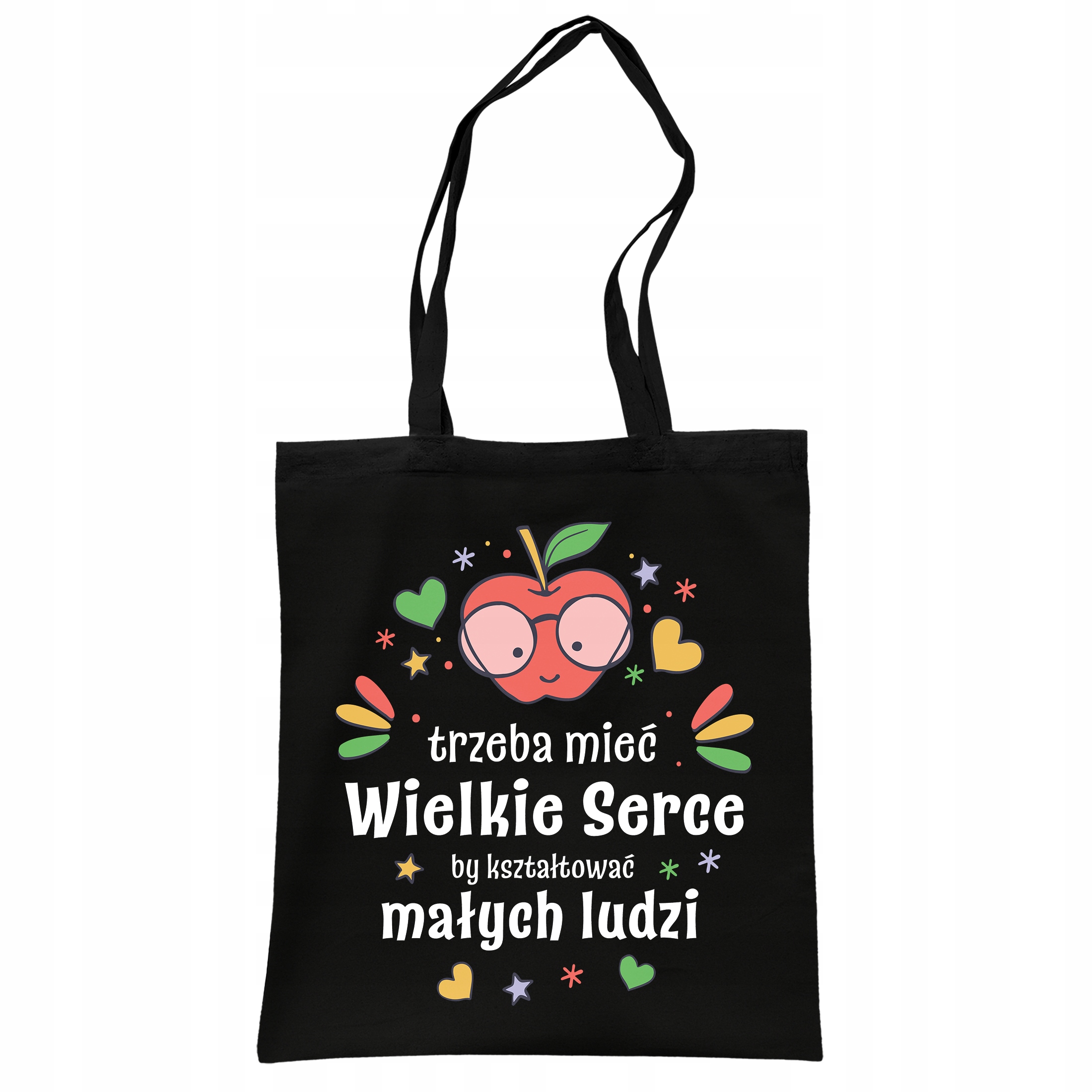 Torba bawełniana czarna na zakupy Dzień Nauczyciela Prezent