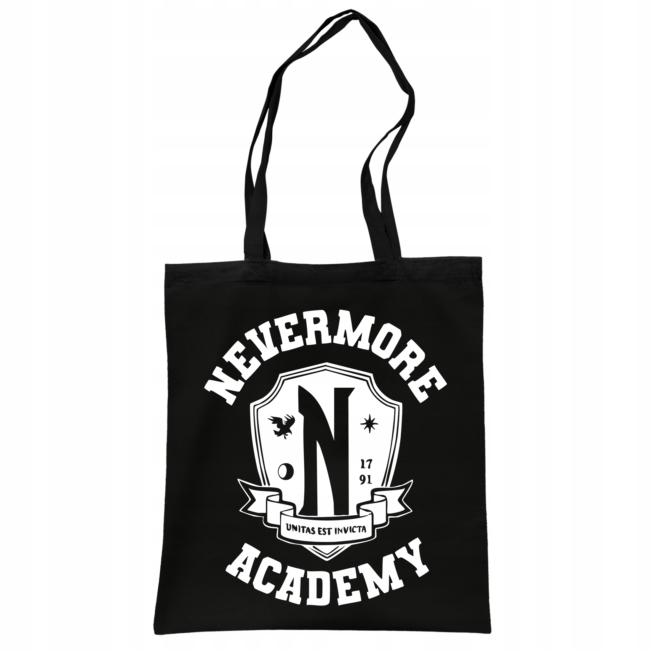 Torba bawełniana czarna na zakupy Nevermore Wednesday Dla Fanów