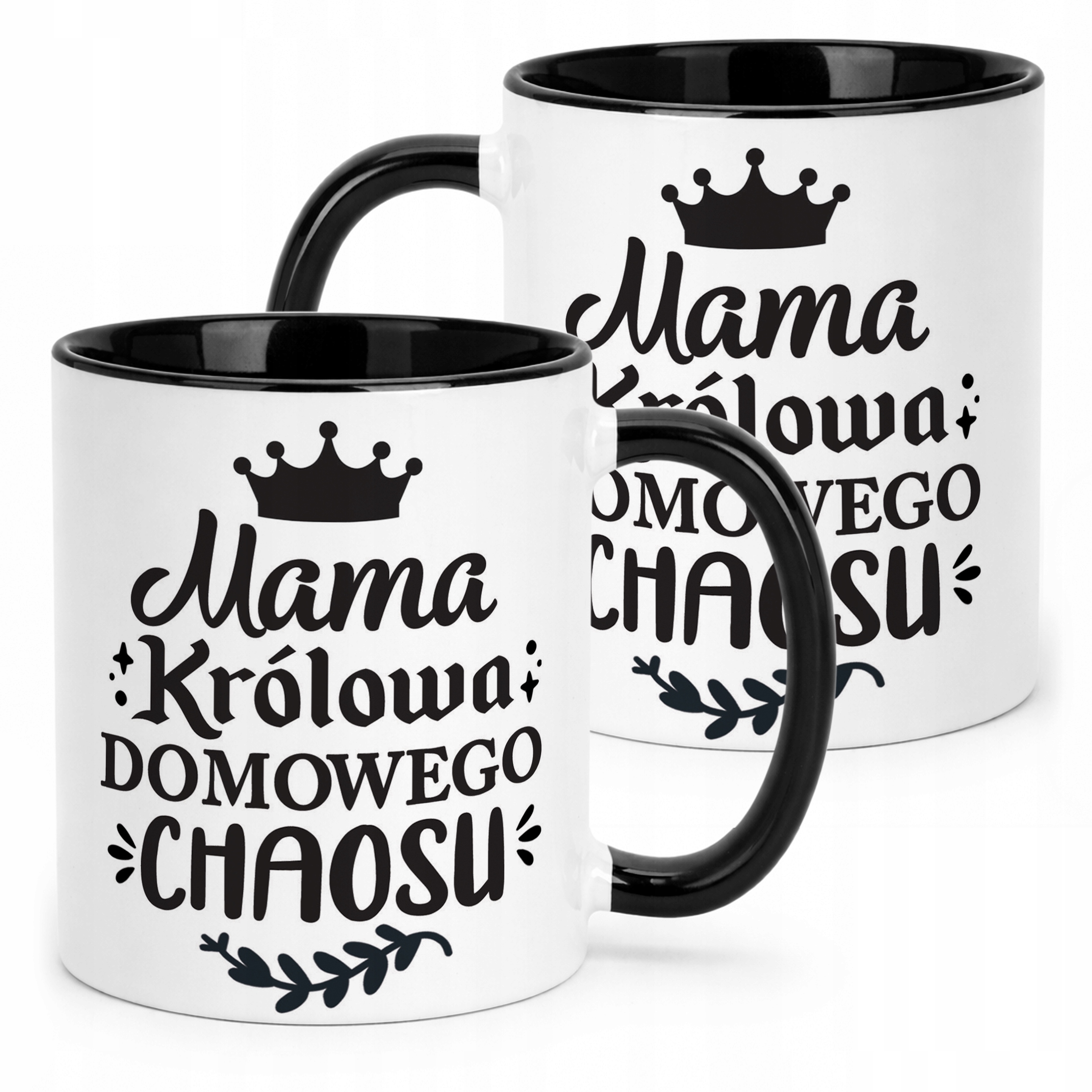 Kubek Czarny Dzień Matki Dla Mamy Prezent Królowa Domowego Chaosu