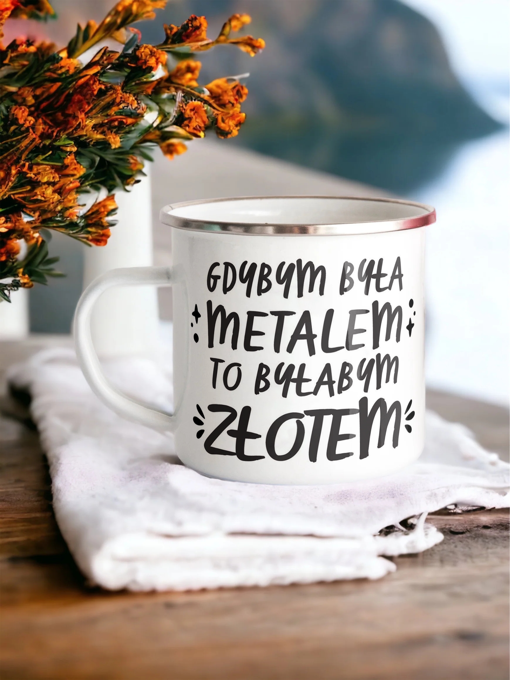 Emaliowany Kubek Garnuszek Dzień Kobiet Dla Kobiety Prezent Upominek
