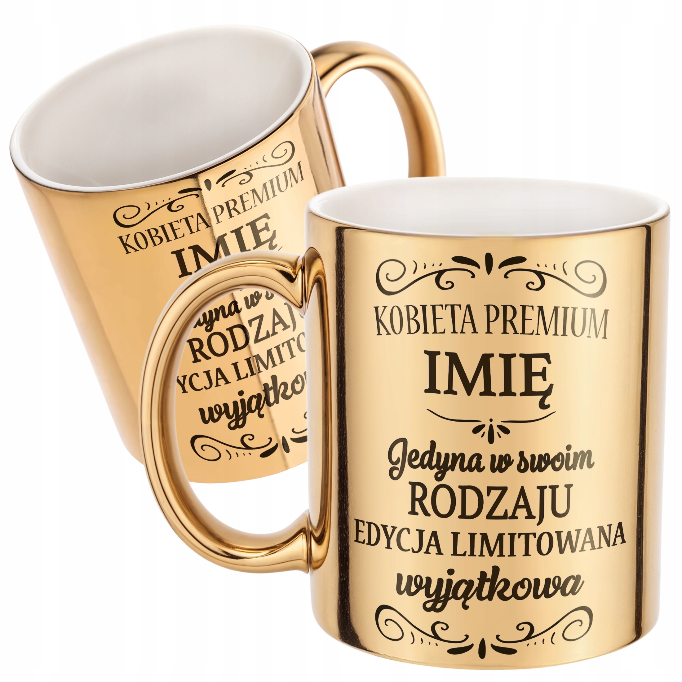 Złote Kubek prezent Personalizowany Dzień Kobiet Kobieta Premium
