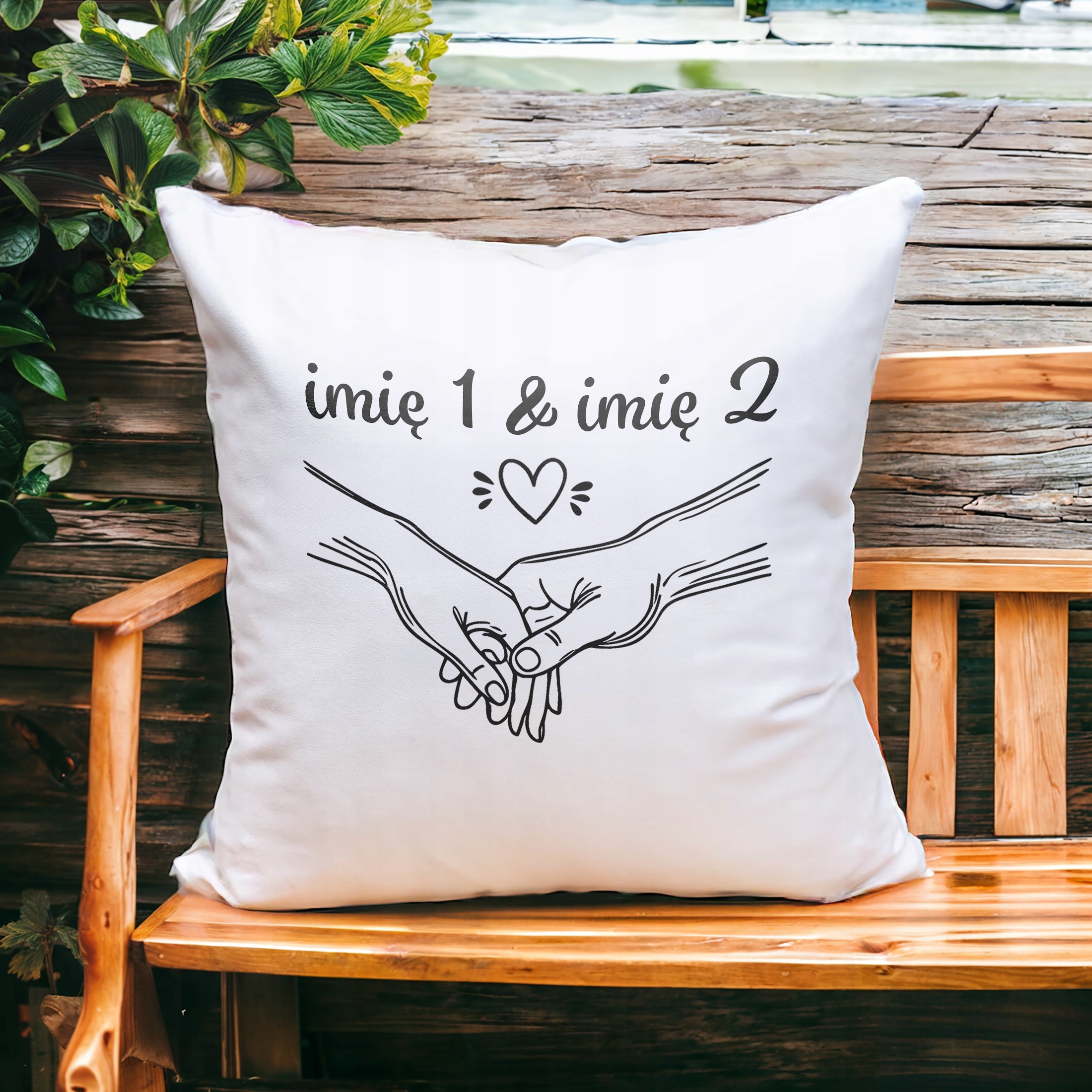 Poduszka 38x38cm Personalizowana na walentynki Z imionami Prezent