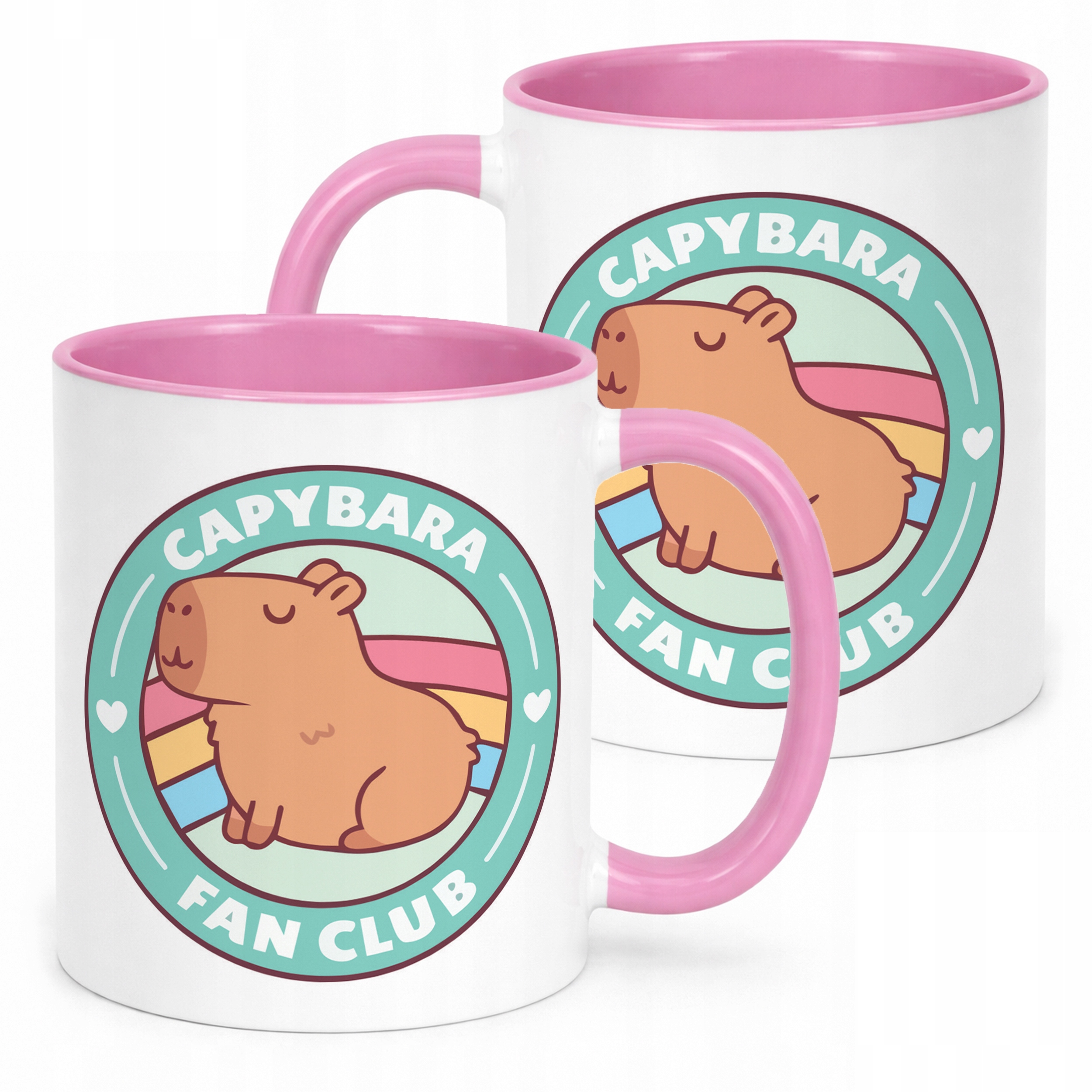 Kubek Różowy Kapibara Capybara Zwierzak Słodki Dla Dzieci Prezent