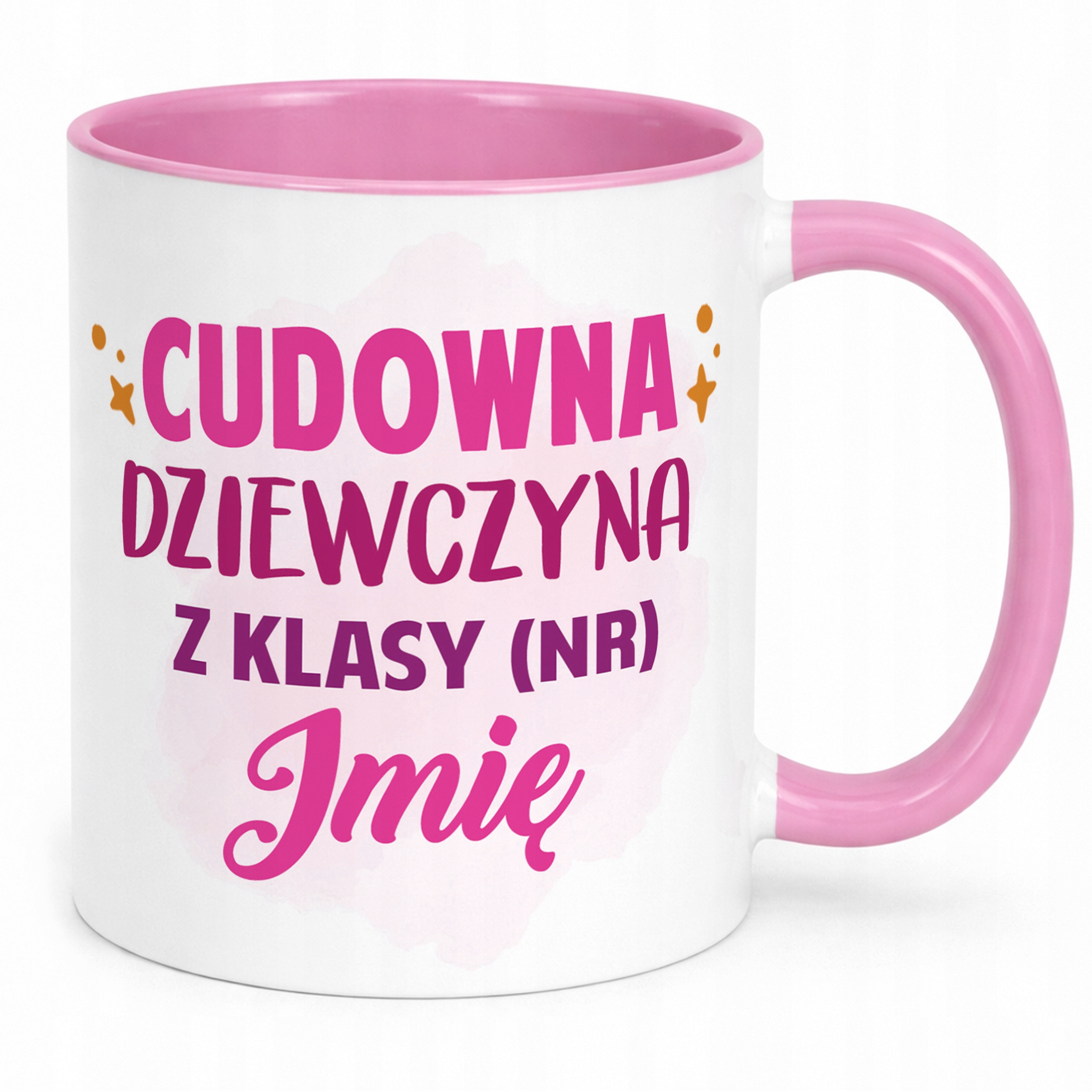 Kubek Różowy Z Imieniem Klasa Dzień Kobiet Dla Dziewczynki Prezent